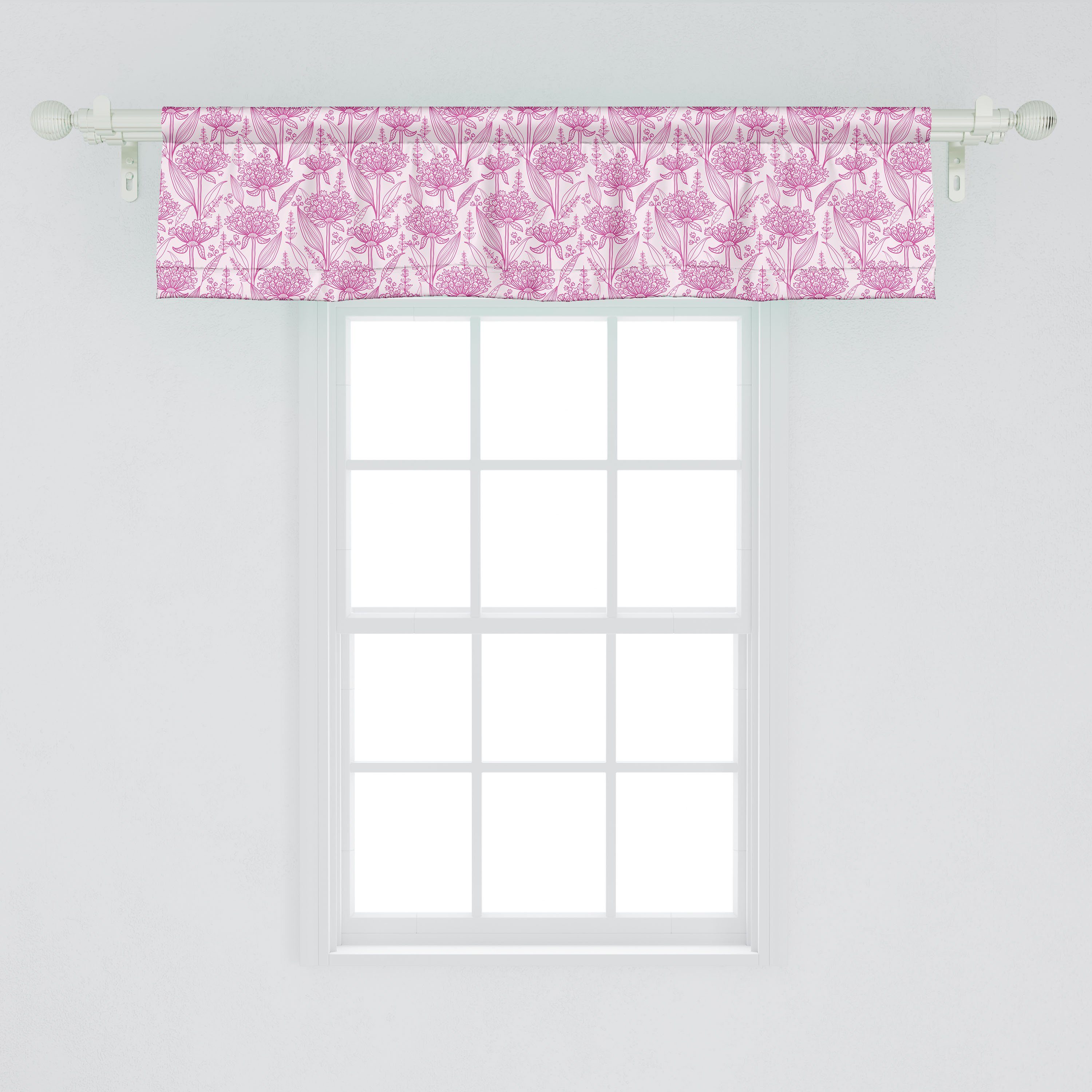 Frühlings-Blüten Microfaser, Vorhang Pastell Volant Dekor Garten-Kunst Küche für Abakuhaus, mit Schlafzimmer Stangentasche, Scheibengardine