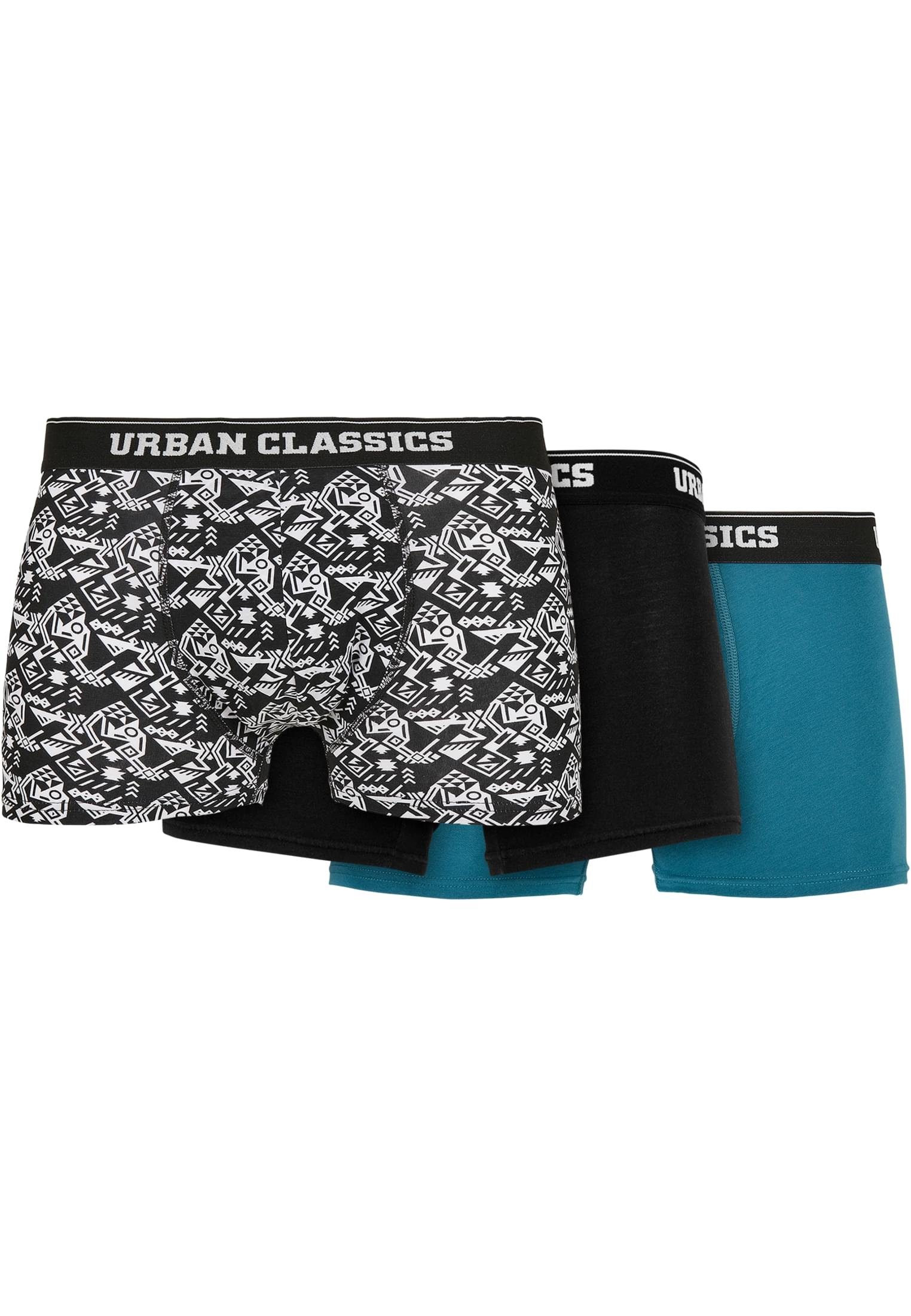 URBAN CLASSICS Boxershorts Herren Organic (1-St) aop/black/jasper 3-Pack Boxer Shorts detail