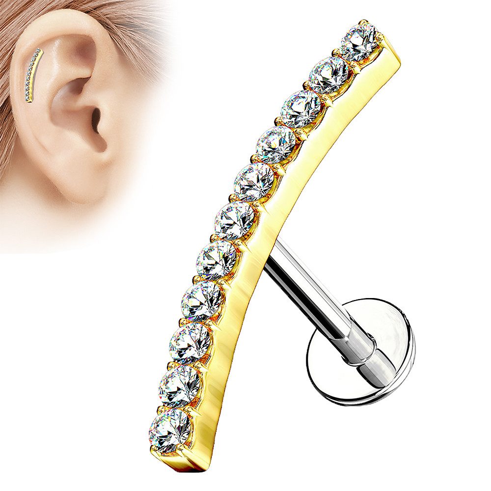 Taffstyle Piercing-Set Helix Knorpel Piercing Stecker Multi Kristall Bogen günstig online kaufen