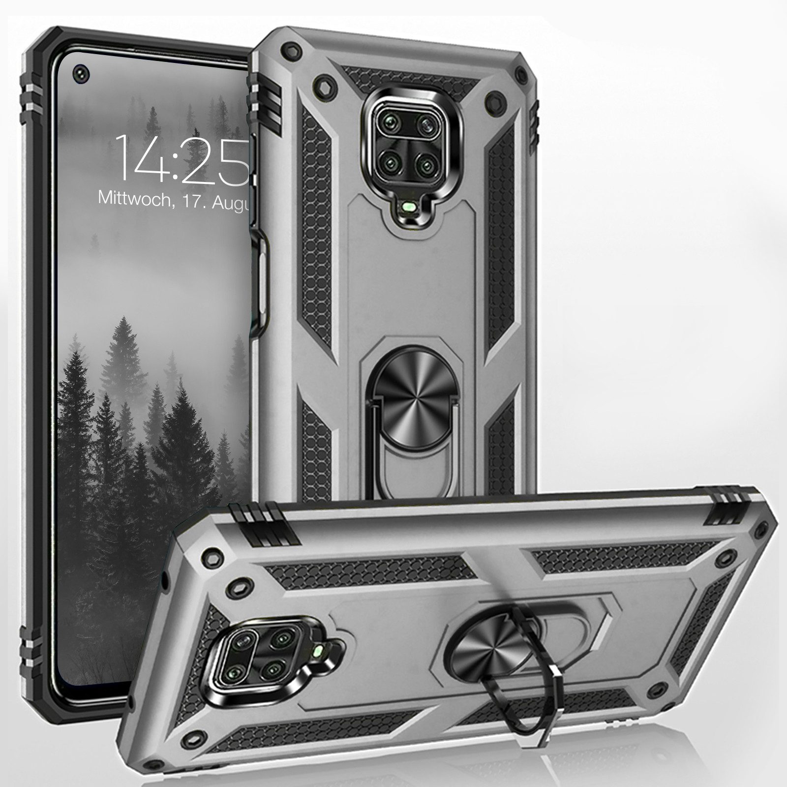 Tec-Expert Handyhülle Outdoor Cover Hülle für Xiaomi Redmi Note 9 Pro 6.67 Zoll, 6.67, Premium Hülle aus verstärktem Polycarbonat
