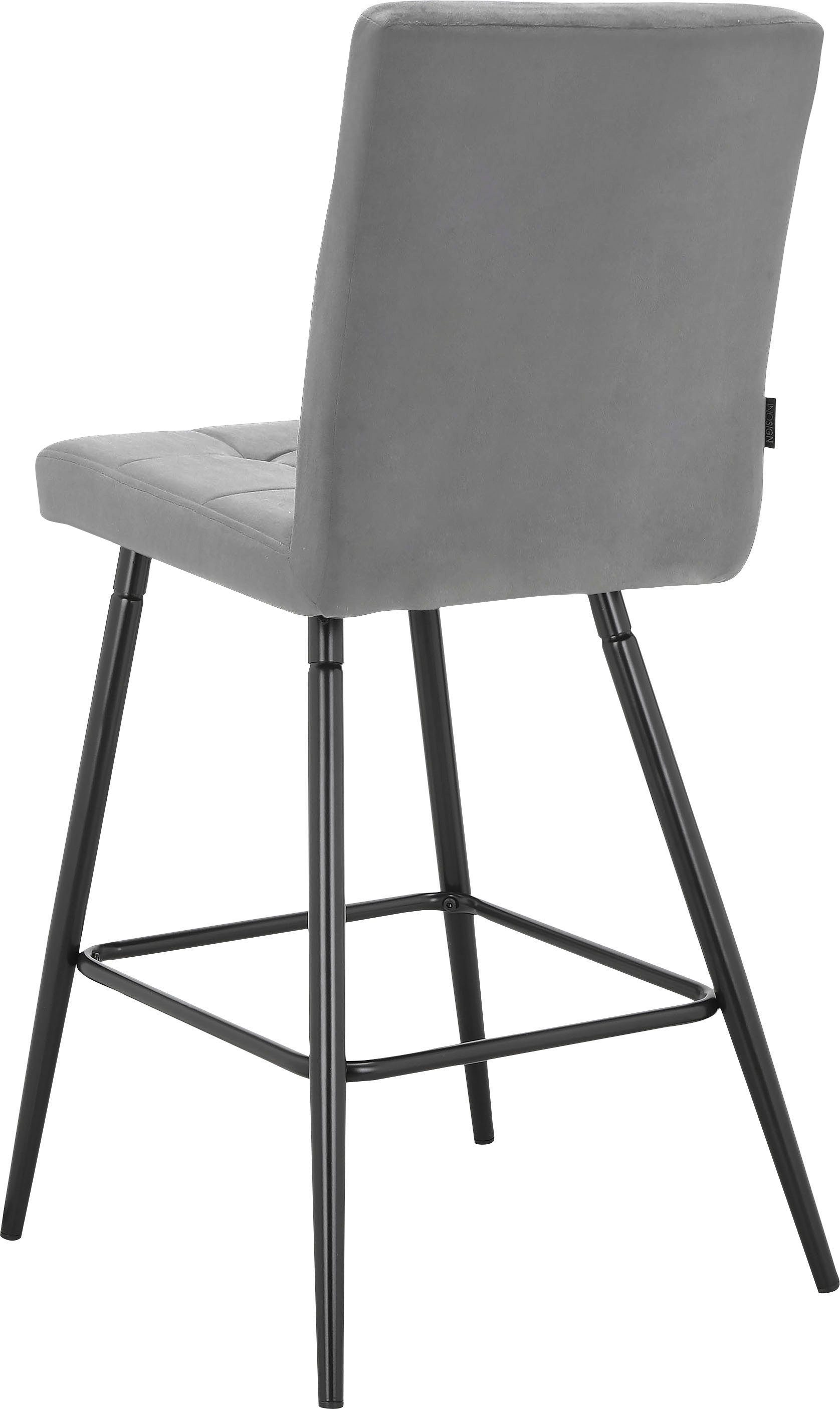Barhocker erhältlich, 2er Set (2 Kerim und im | grau INOSIGN Rücken mit gepolstert, Sitz St), 66,5cm grau Sitzhöhe