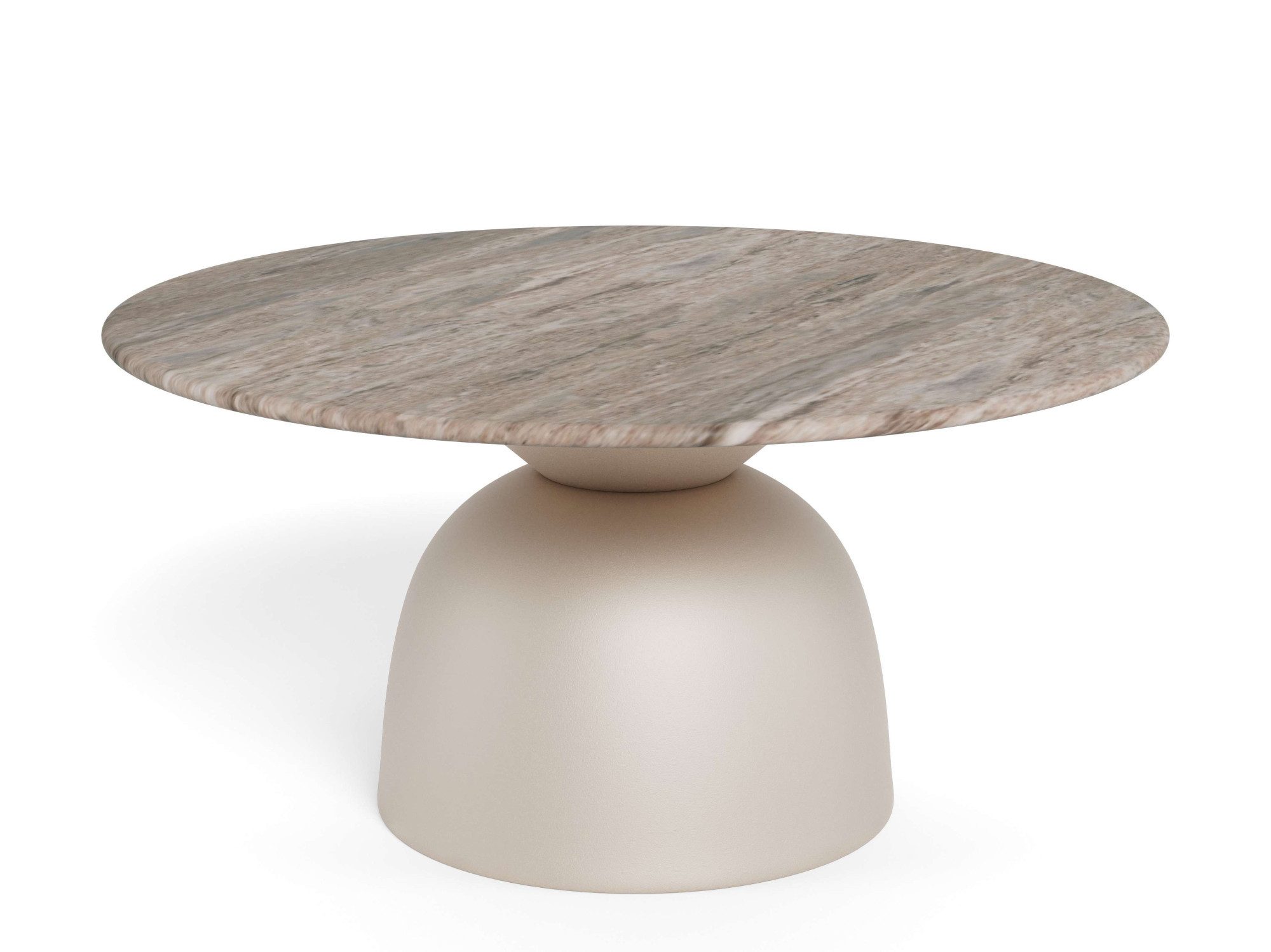 ACTONA GROUP Couchtisch Ferrol Beistelltisch– stilvoll & modern mit eleganter Marmorplatte, Rund. Grauer Toronto Marmor, raues Stahlgestell, grau. Ø: 80 cm – Bild 5 von 5