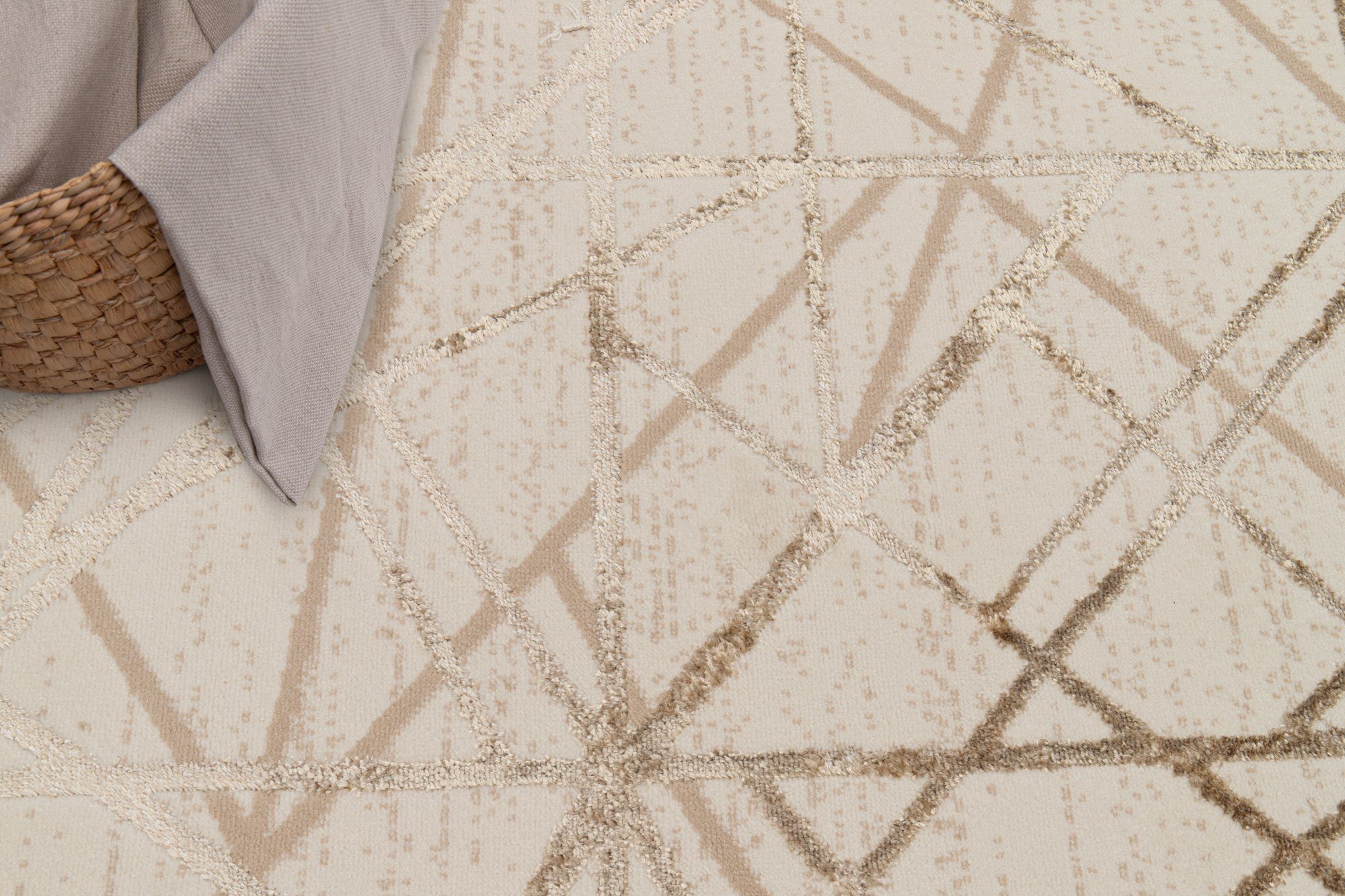 Tapiso Designteppich CRYSTAL, rechteckig, Höhe: 8 mm, Kurzflor mit Schimmereffekt, Wohnzimmer Schlafzimmer Esszimmer