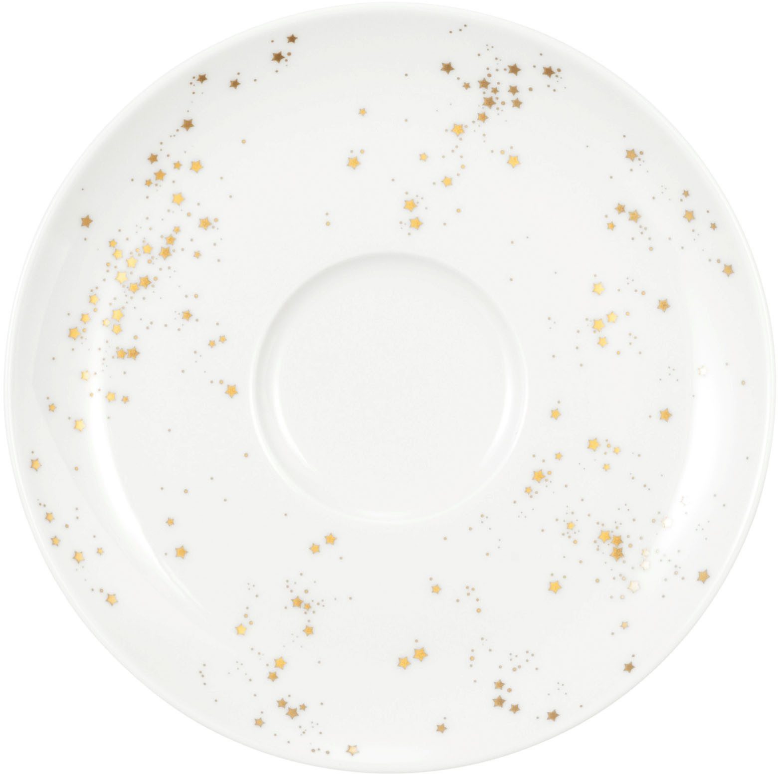 Seltmann Weiden Untertasse Liberty - Golden Stars, (1 St), Kombi-Untertasse groß 16,5 cm