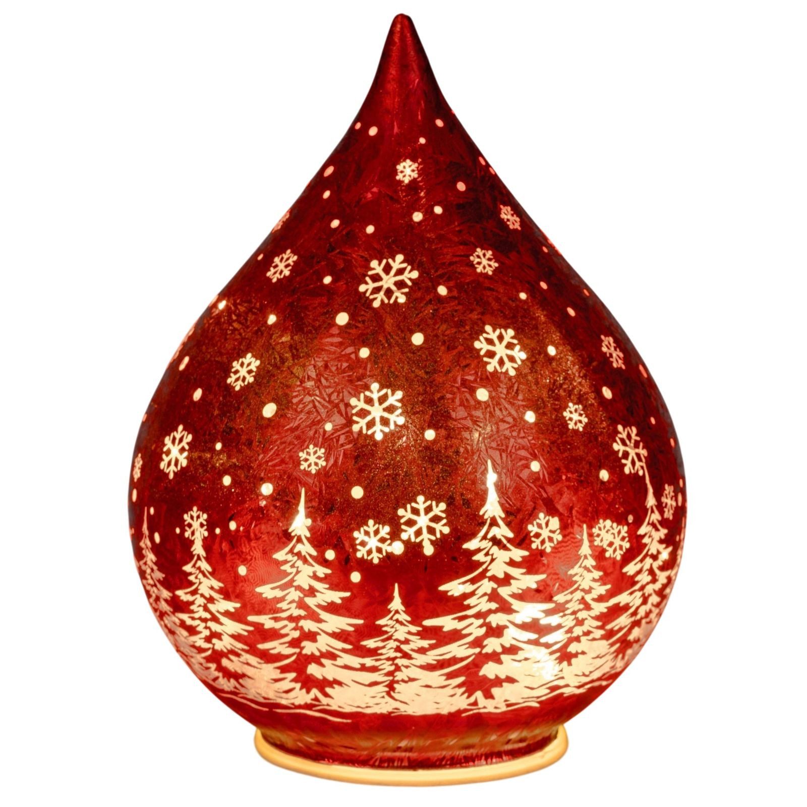 formano LED Dekolicht LED Deko-Tropfen Weihnachten 21 cm Frosty-Rot mit Timer 6h/18h, LED fest integriert