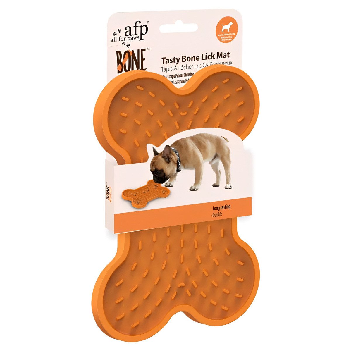 all for paws Antischlingnapf Leckmatte Knochen/Tasty Bone Lick Mat orange