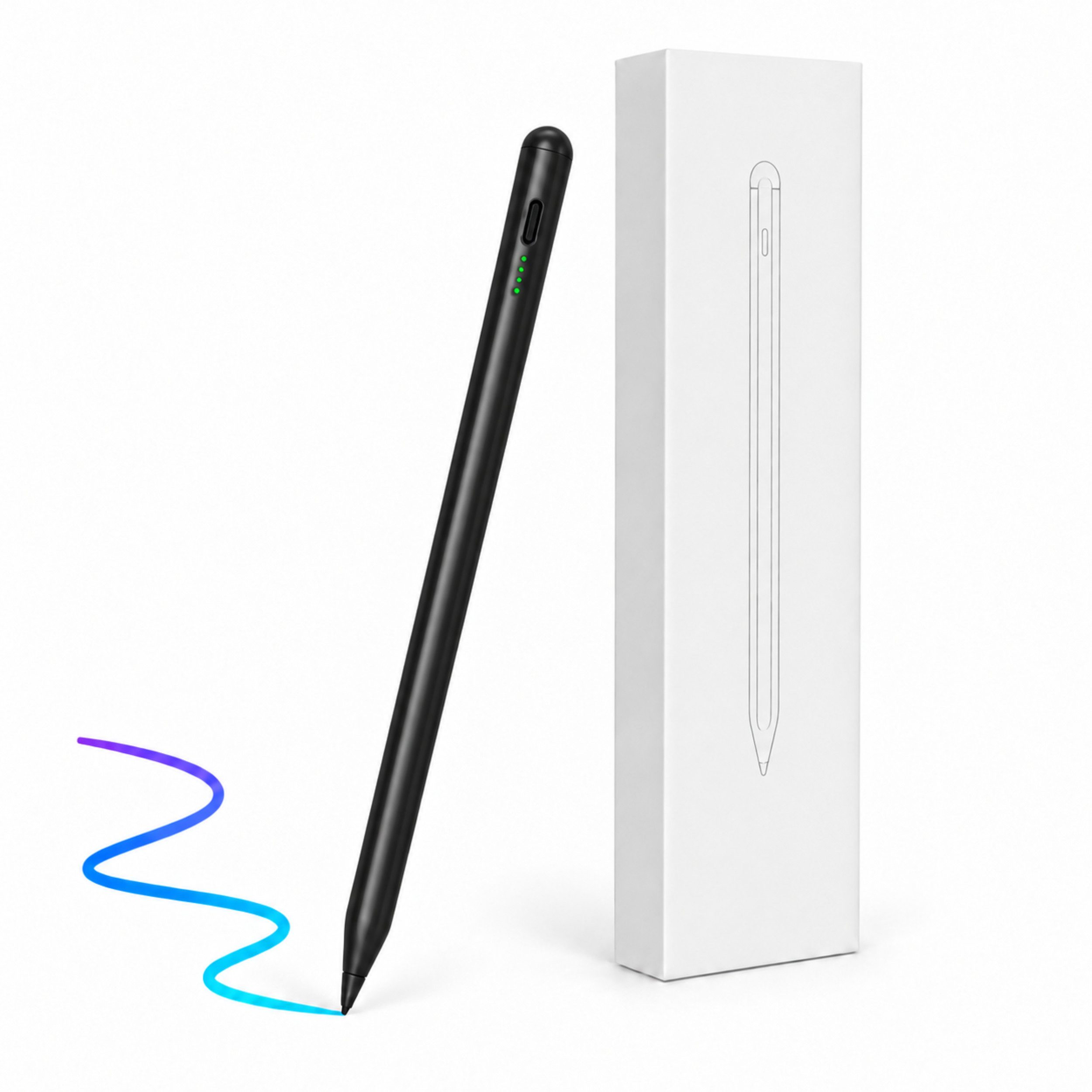 PlugUp Eingabestift Stylus Stift für Apple iPad (ab 2018-2026) Air/Pro/Mini Tablet Stift (Set, Stylus Pen inkl. Ladekabel) Kompatibel mit Apple iPads ab 2018: Air, Pro, Mini, 10. & 11. Gen. von PlugUp