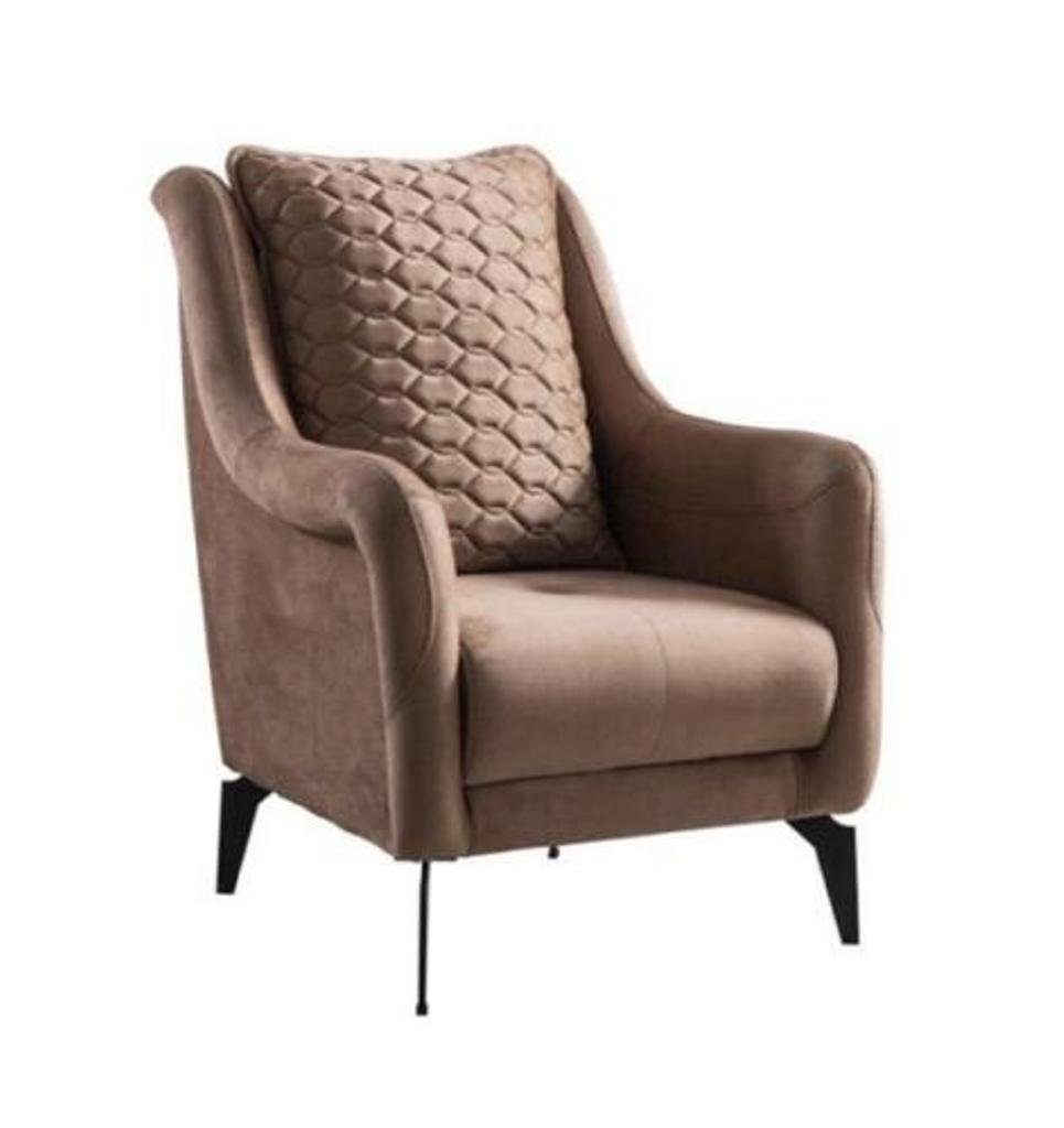 JVmoebel Sessel Moderner Luxus Sessel Polster Braun Italienischer Stil Design, Mad in Europa