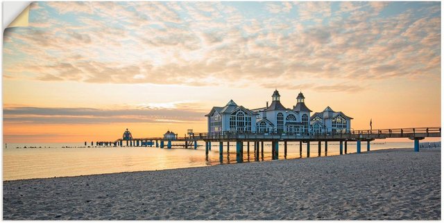 Artland Wandbild »Seebrücke Sellin bei Sonnenaufgang«, Strand (1 Stück), in vielen Größen & Produktarten -Leinwandbild, Poster, Wandaufkleber / Wandtattoo auch für Badezimmer geeignet-Otto