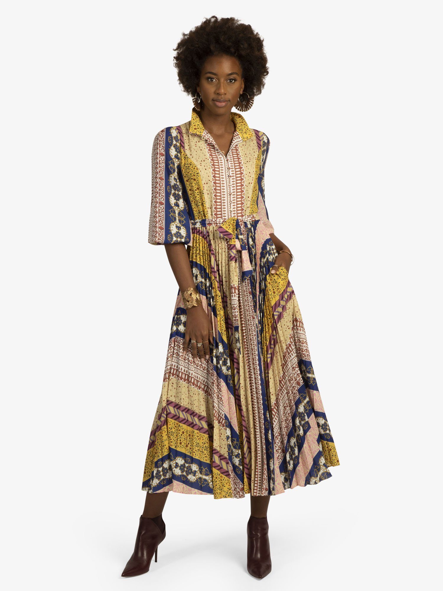 mint & mia Sommerkleid als langes Kleid mit Plissee Rockteil online kaufen  | OTTO