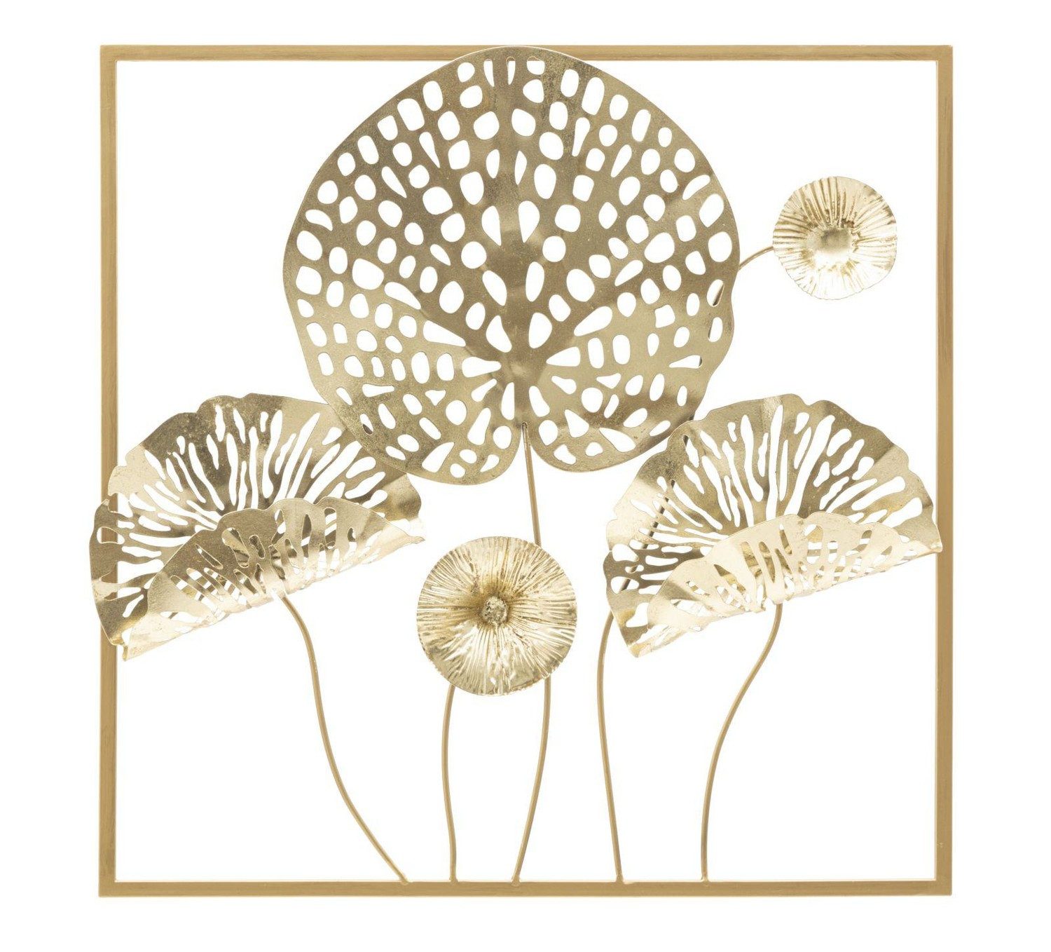 Wandbild Pannello Wanddekoration 50 x 50 x 5 cm Metall Gold