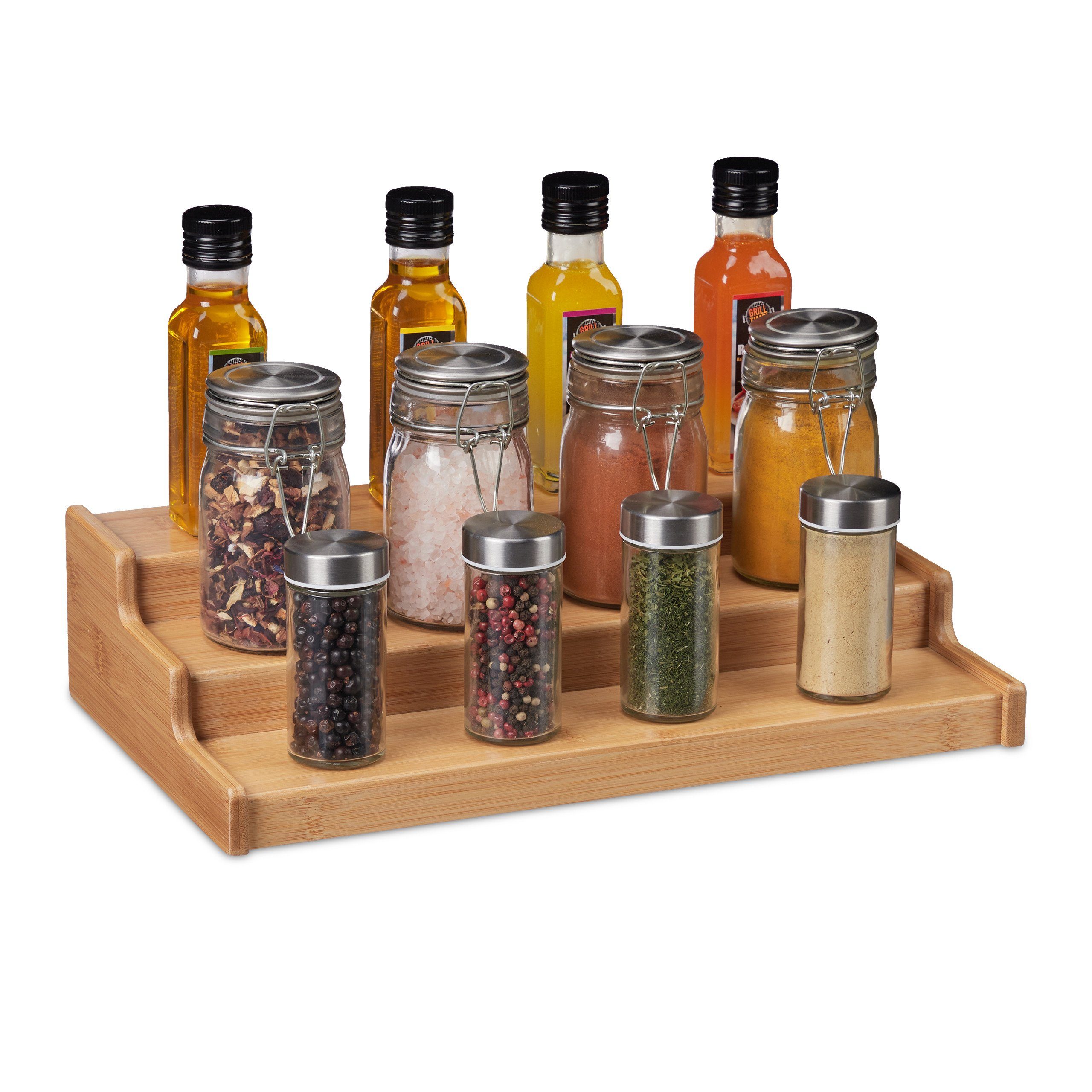 relaxdays Gewürzregal Bambus Gewürzregal stehend günstig online kaufen