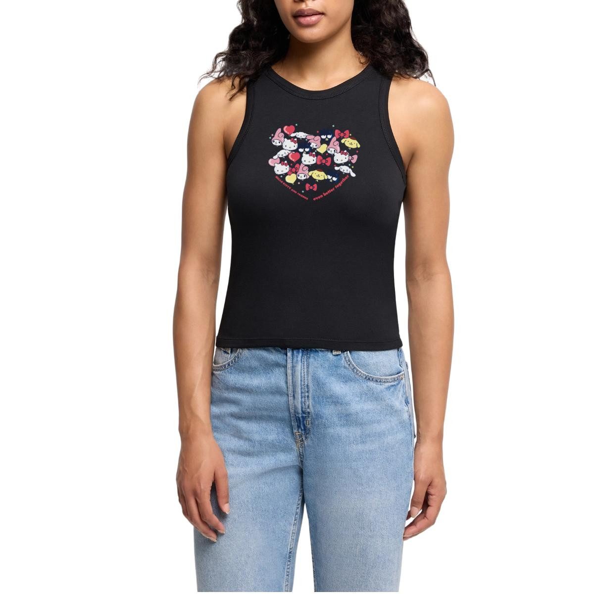 T-Shirt Hello Kitty And Friends Ballons Cropped Frauen Organic Tank Top