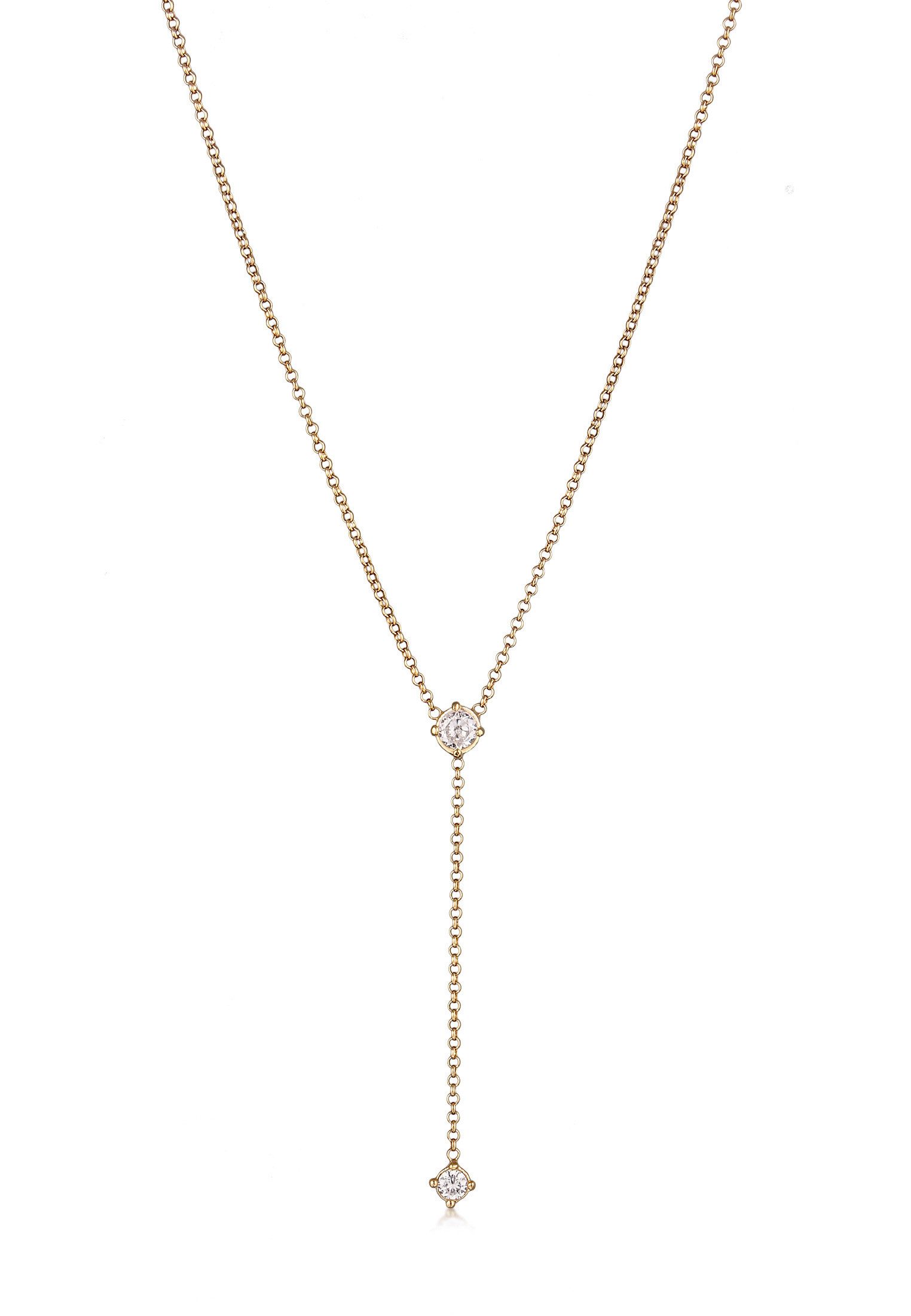 Kette mit Anhänger Zirkonia Weiß Diamantschliff (0.132 ct) 925 Sterling Silber