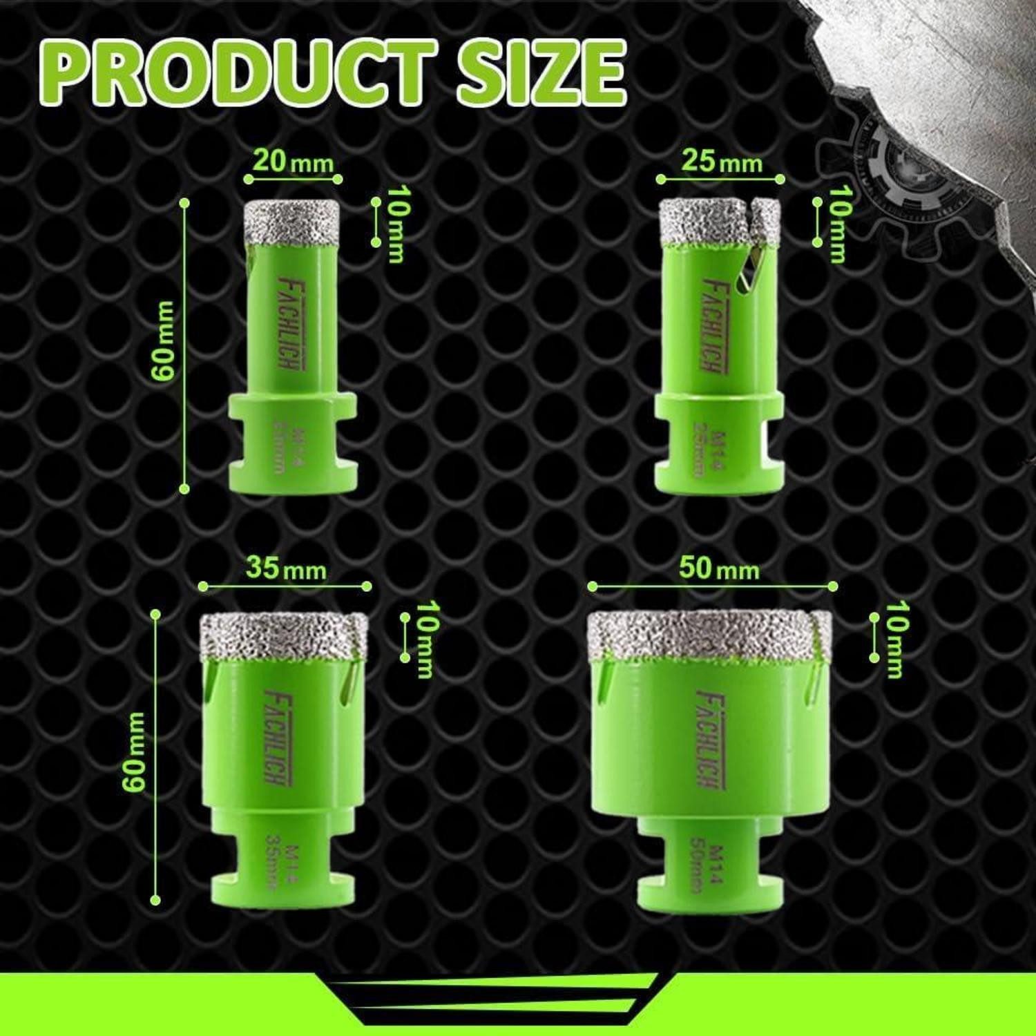 LuxusKollektion Fliesenbohrer Fliesenbohrer Diamantbohrer Lochsäge M14 4 4 Stücke 20 25 35 50mm