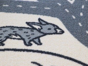 Kinderteppich RETRO - Waldstraßen, Primaflor-Ideen in Textil, rechteckig, Höhe: 5 mm, Kurzflor, Straßen-Spiel-Teppich, Motiv Waldwege, Kinderzimmer