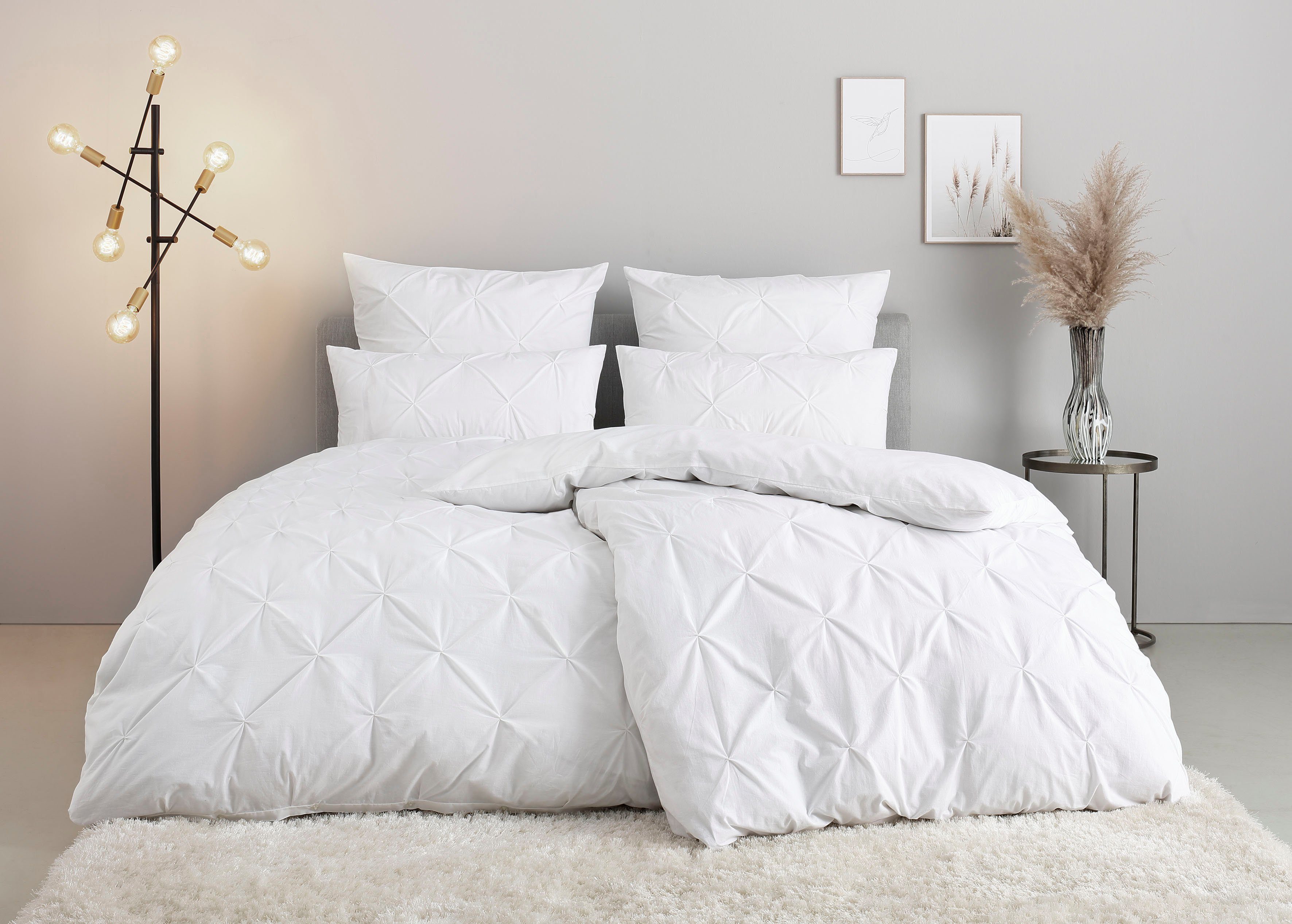 OTTO home Bettwäsche Elliant in Gr. 135x200 oder 155x220 cm, Renforcé, 2 teilig, Bettwäsche aus Baumwolle, elegante Bettwäsche mit Hochtief-Struktur