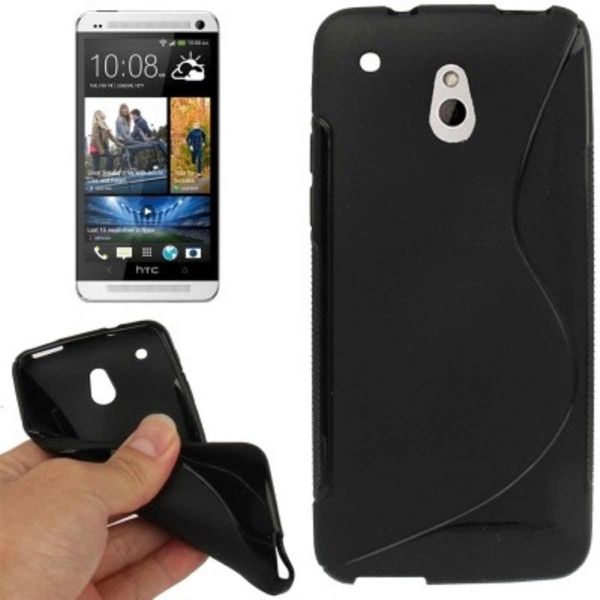 König Design Handyhülle HTC One Mini, HTC One Mini Handyhülle Backcover Schwarz
