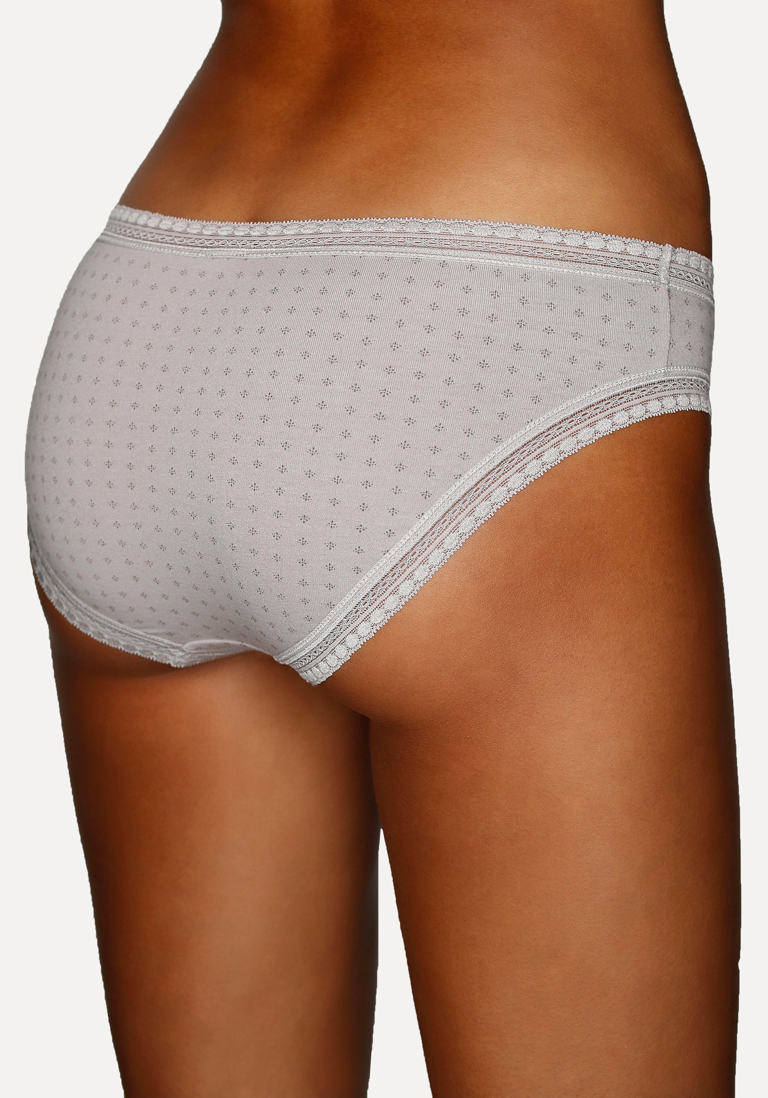 LASCANA Bikinislip (3er-Pack) Loungetop und Unterziehtop in einem aus Baumwolle mit Spitze