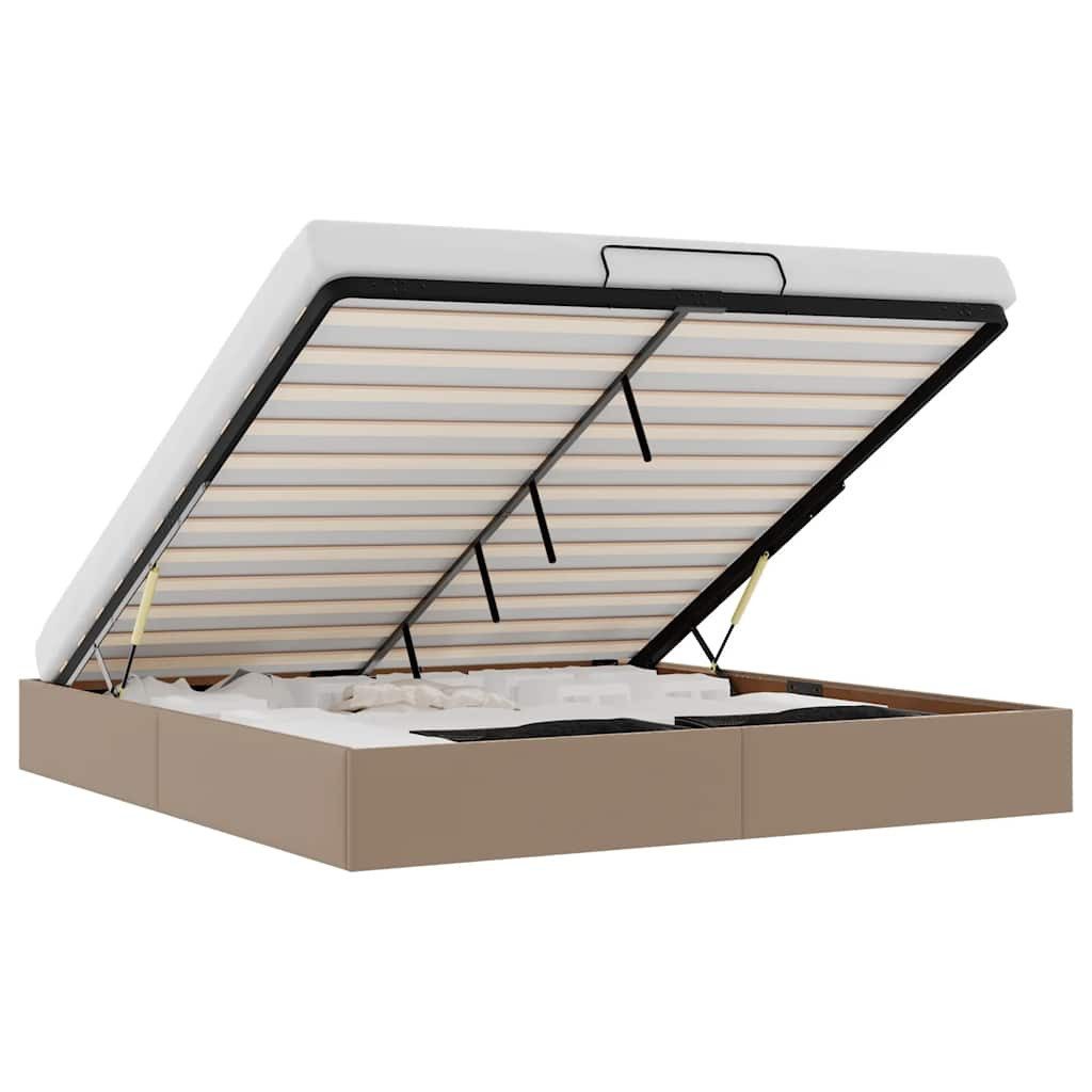 vidaXL Bett Ottoman-Bett ohne Matratze Cappucino 160x200cm Kunstleder