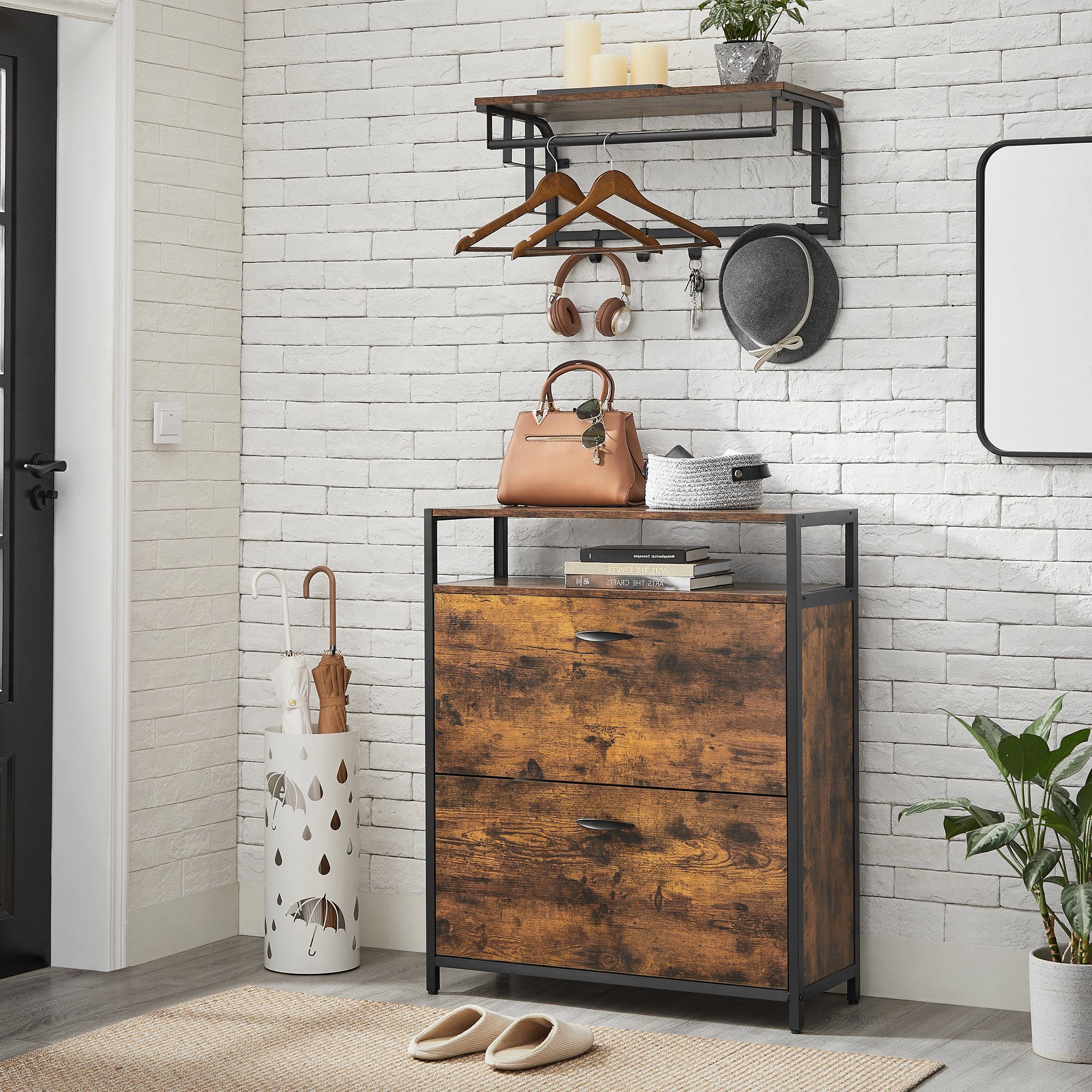 VASAGLE Schuhschrank Schuhregal 80 x 30 x 95 cm, für 10-16 Paar Schuhe günstig online kaufen