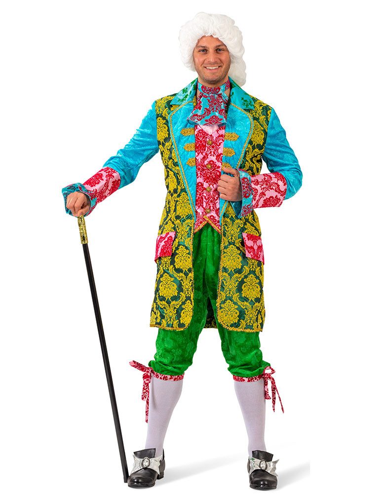 Karneval-Klamotten Kostüm Rokoko Herren bunt Vikorianisches Barock Kostüm, Männerkostüm Marquise Mehrfarbig Partnerkostüm Historisch Karneval