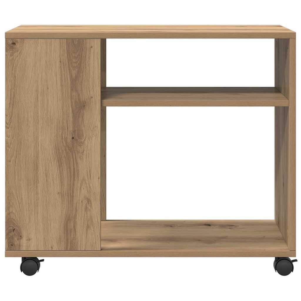 vidaXL Beistelltisch Beistelltisch mit Rollen Artisan-Eiche 70x35x60cm Holzwerkstoff (1-St) – Bild 5 von 5