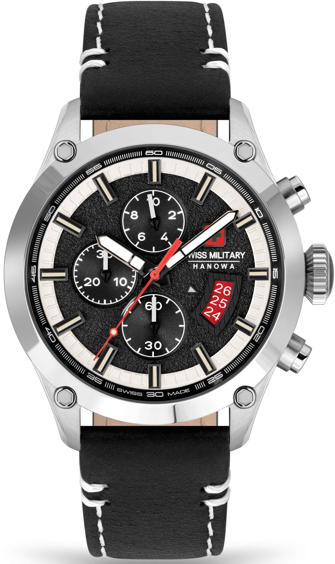 Swiss Military Hanowa Schweizer Uhr BLACKBIRD, SMWGC2101401, Quarzuhr, Armbanduhr, Herrenuhr, Swiss Made, Stoppfunktion, Datum