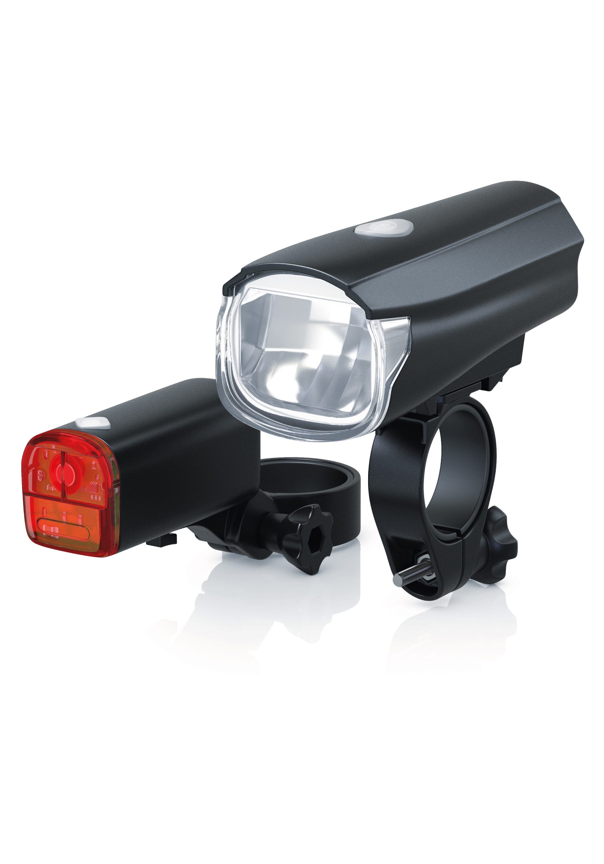 Aplic Fahrradbeleuchtung LED Fahrradlampen-Set mit Front & Rücklicht StVZO zugelassen, 30 Lux, Fahrradlicht Set, Fahrradlampe, Fahrradlicht, Fahrradlampenset