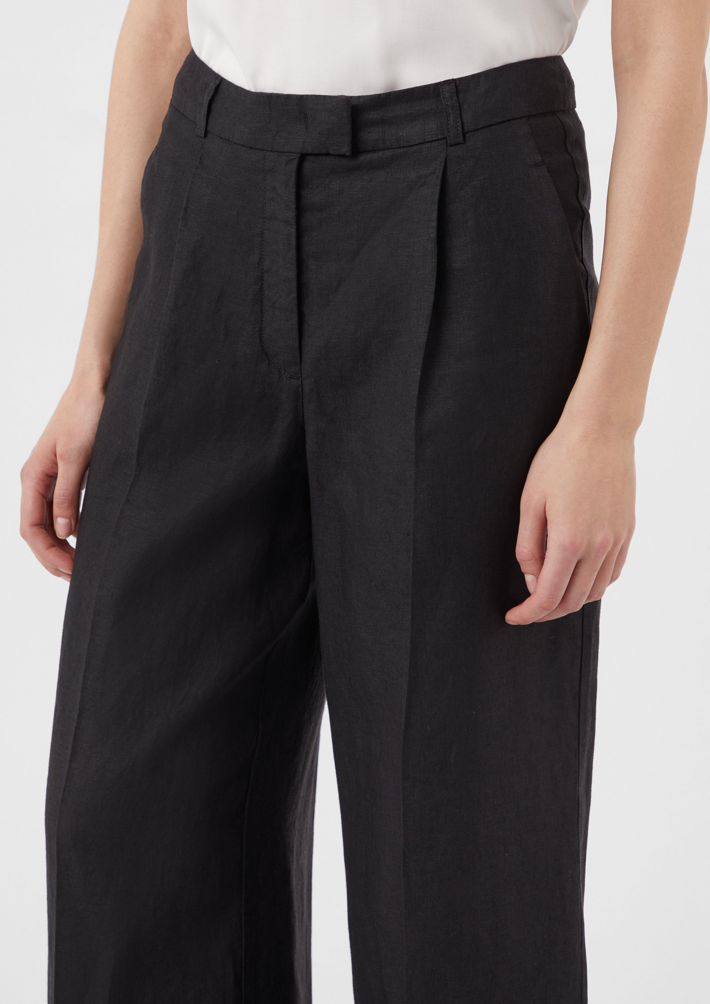 Comma Stoffhose Marlenehose aus Leinen mit günstig online kaufen