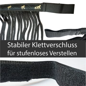 Pferdelinis Fliegenmasken Fliegenfransen für Pferde, Größe Pony mit Klettverschluss, Insektenschutz