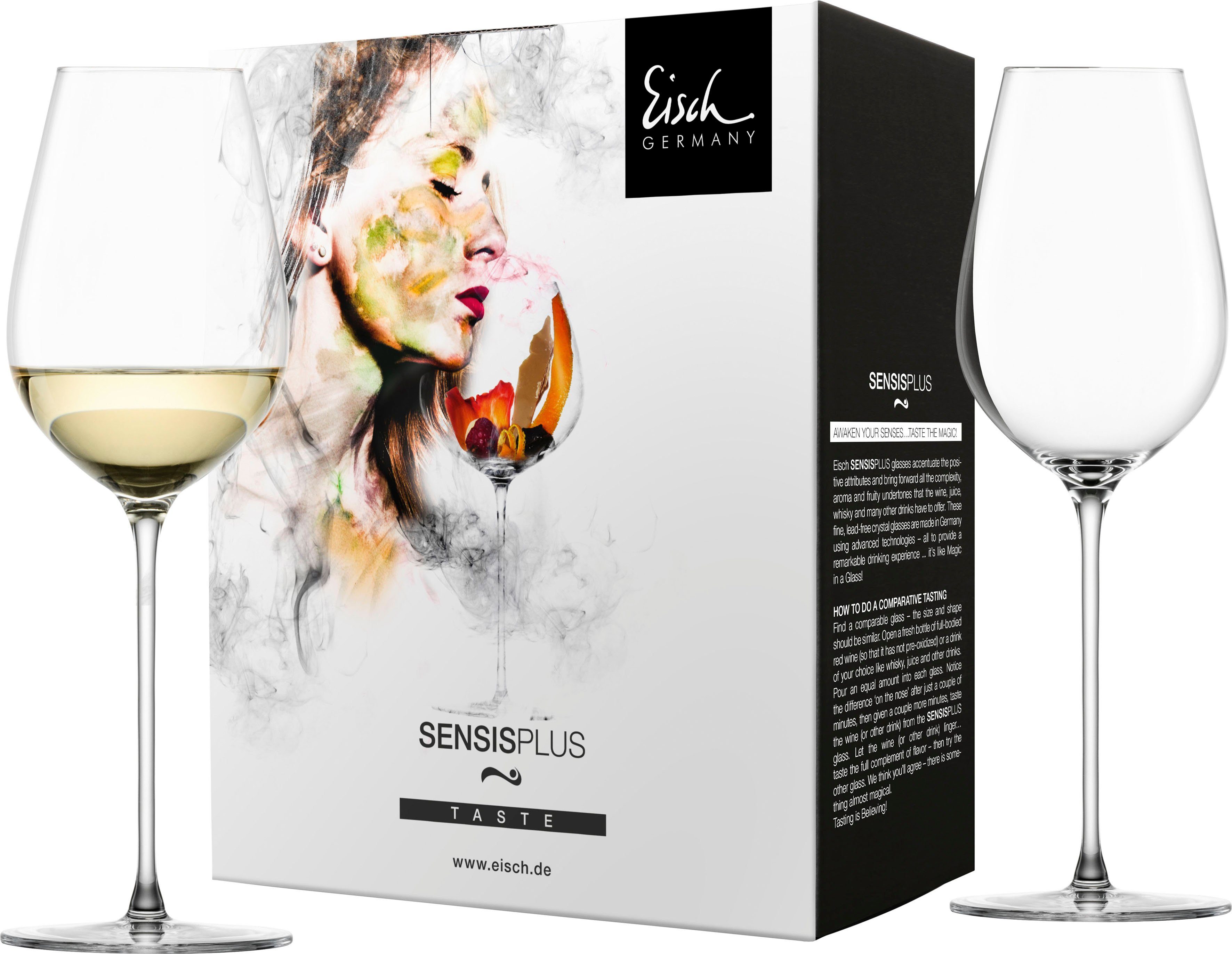 Eisch Champagnerglas ESSENCA SENSISPLUS, Kristallglas, Allroundglas, 2- teilig, 400 ml, Made in Germany