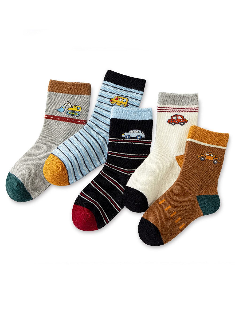 axy Socken axy Kinder Socken 5 Paar Multipack Jungen Mädchen Kindersocken (5er Pack) Geschenke Bunte Weich Kindersocken CarFriends