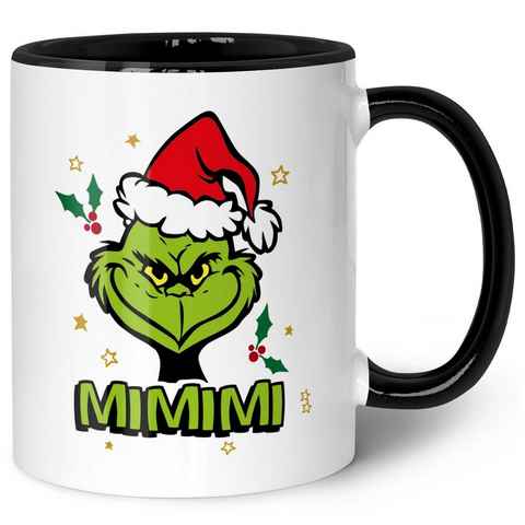 GRAVURZEILE Tasse mit Weihnachtsmotiv - Geschenke für Frauen & Männer zu Weihnachten, Spülmaschinenfest - Grinch MiMiMi - Schwarz und Weiß