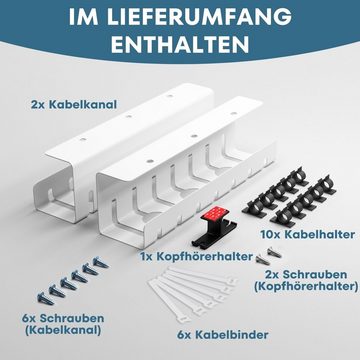 Albatros International Schreibtisch Albatros elektrisch höhenverstellbares Tischgestell und Kabelkanal L7W (Weiss mit Kabelkanal), Winkelschreibtisch mit Memoryfunktion, Digitaldisplay, Kindersicherung