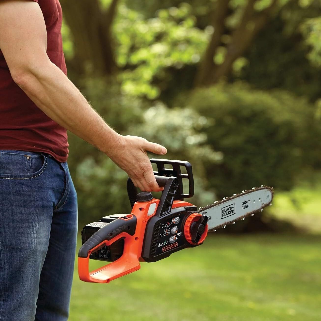 Black + Decker Akku-Kettensäge Li Ion Akku Kettensäge 36V GKC3630L20 mit Akku und Ladegerät, 1-tlg.