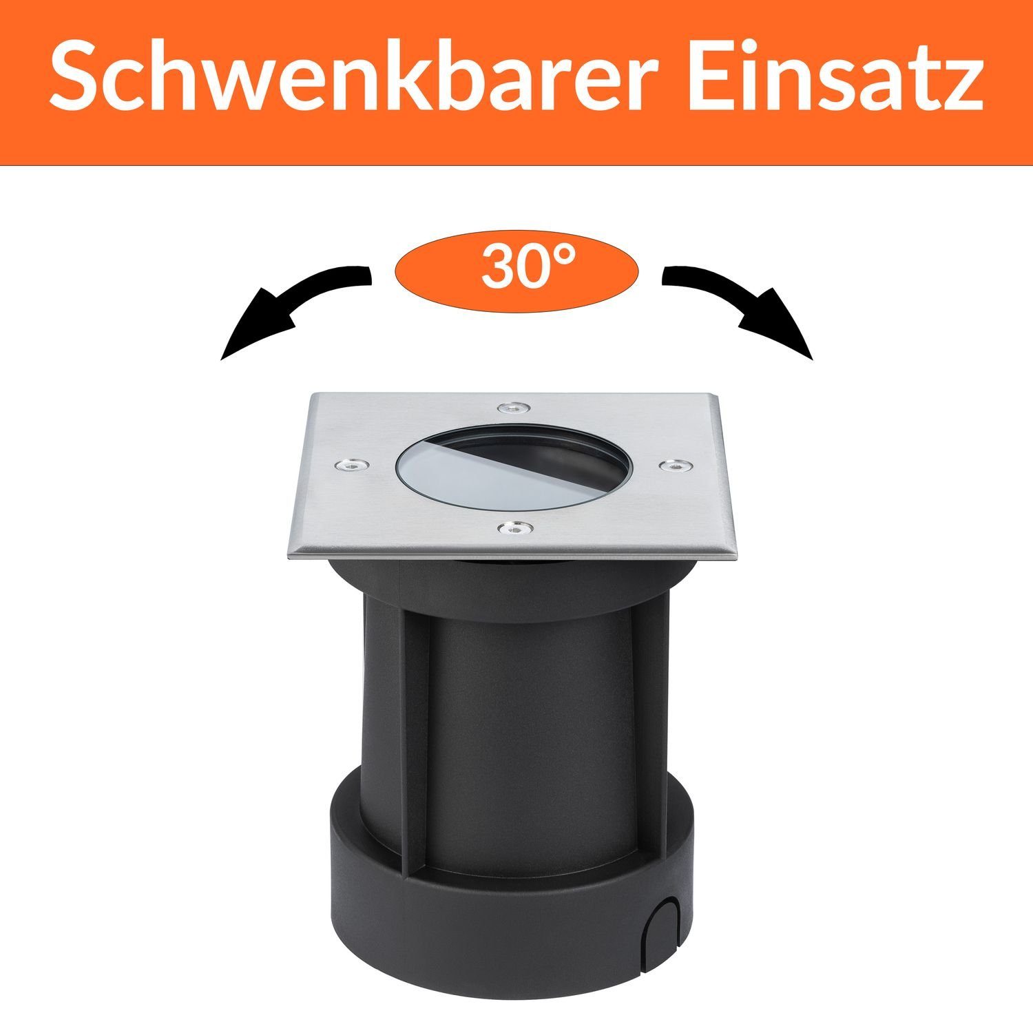 - Schwenkbarer für GU10 Leuchtmittel LEDANDO Einbaustrahler Ecki Silber LED Bodeneinbaustrahler -