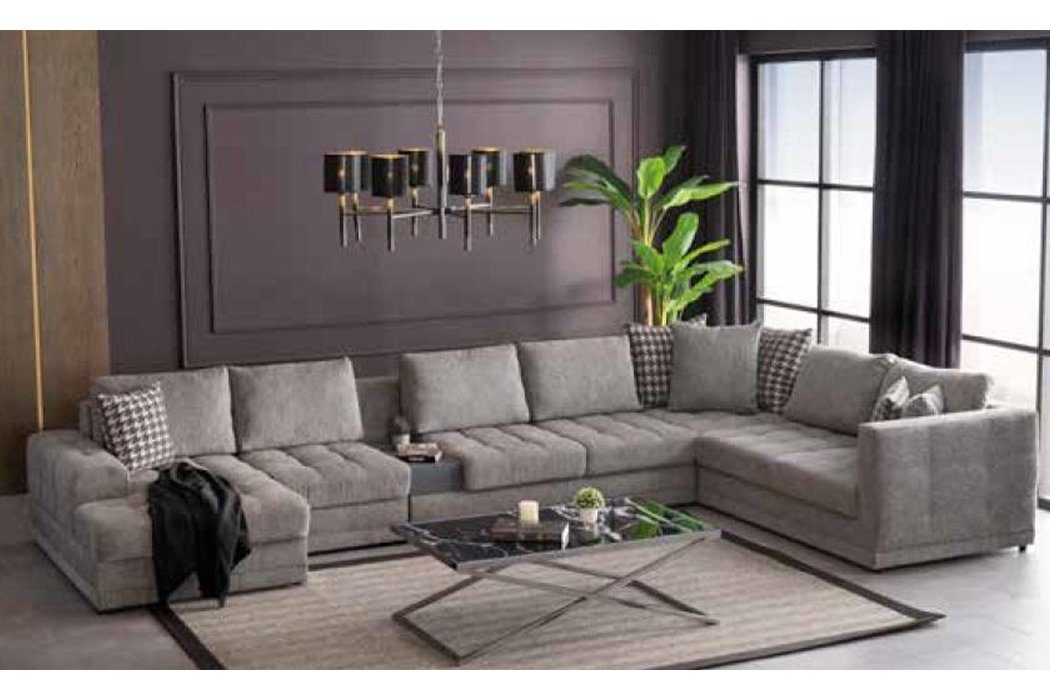 JVmoebel Ecksofa Ecksofa U Form Sofa Luxus Sofas Wohnzimmer Modern Stoff Design, Made in Europe