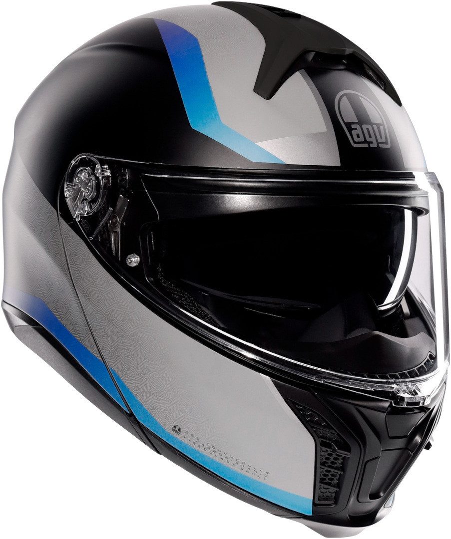 AGV Motorradhelm Tourmodular Stray Klapphelm, vorbereitet für Kommunikationssystem,integriertes Sonnenvisier