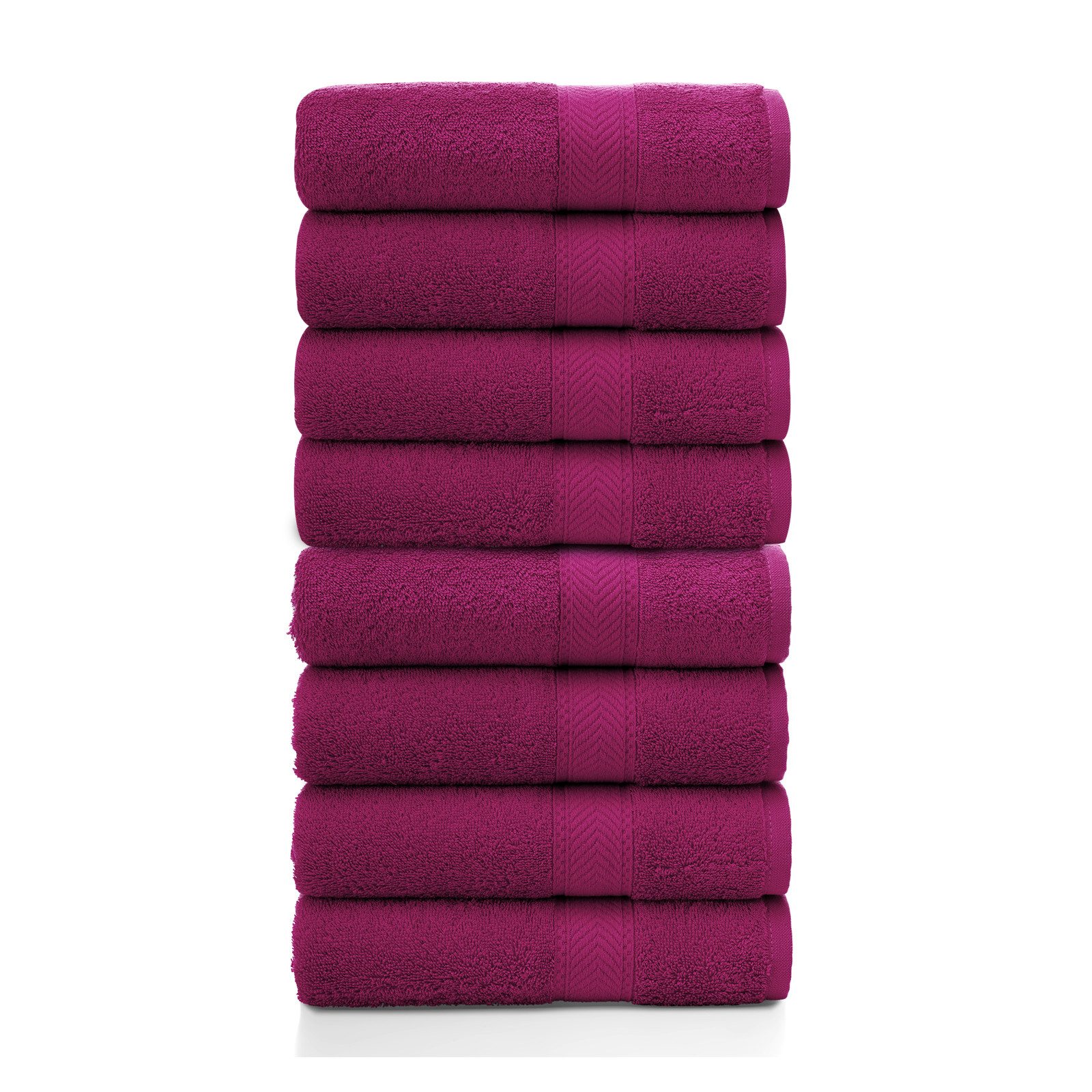 Gästehandtücher Gästetuch Gästetücher Handtuch Frottee Baumwolle 500g/m² Uni 8 tlg Set