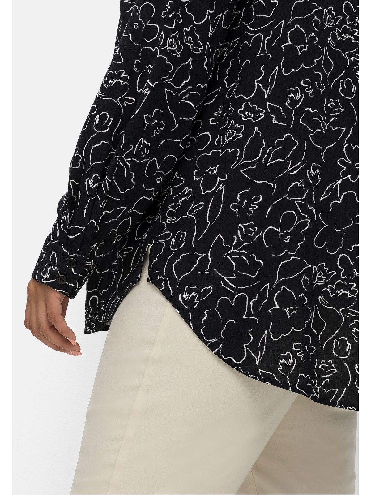 Sheego Longbluse Große Größen mit grafischem Alloverprint