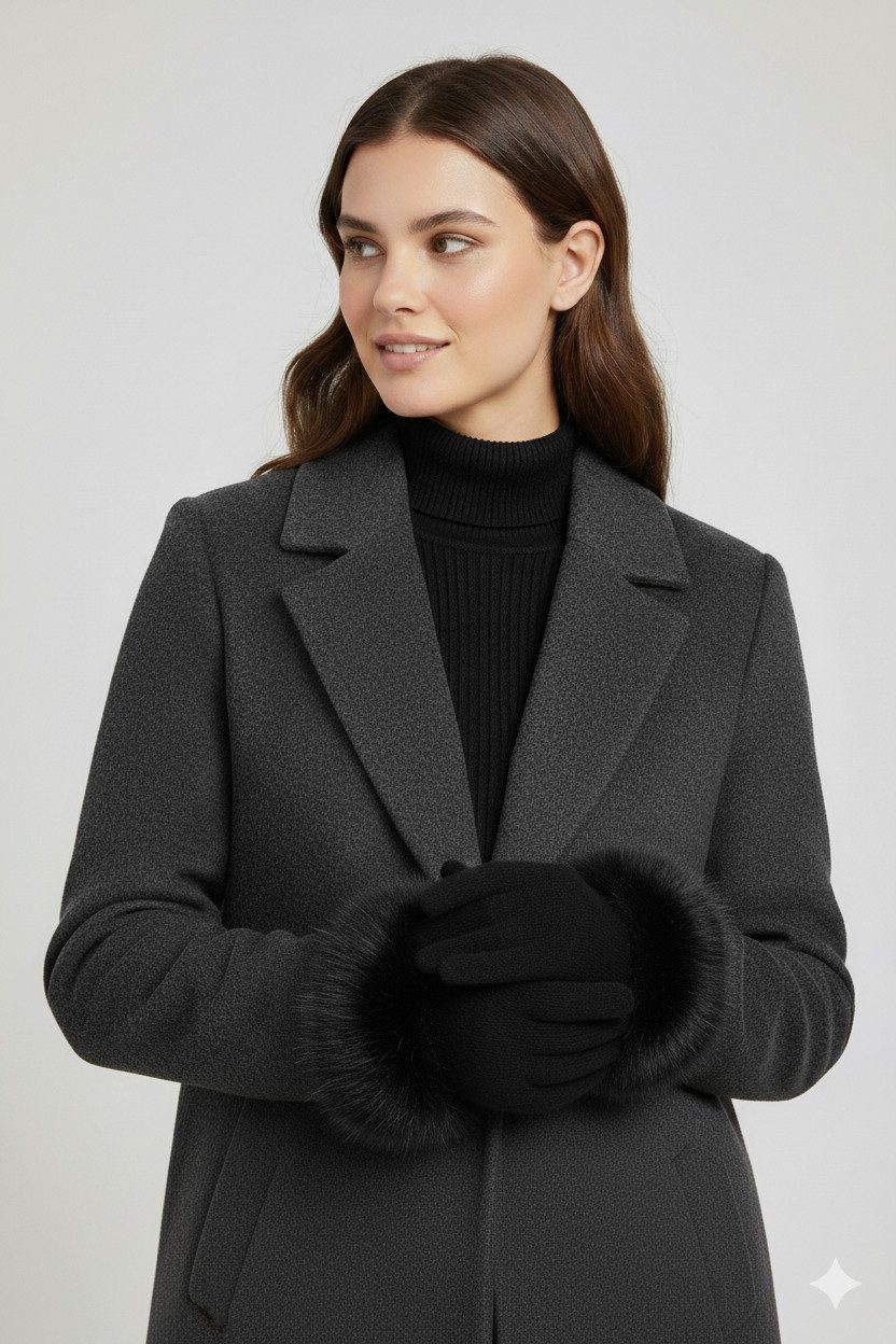 Faera Baumwollhandschuhe Weicher Materialmix für warme Hände (1-St., modisch) 550060_Handschuhe