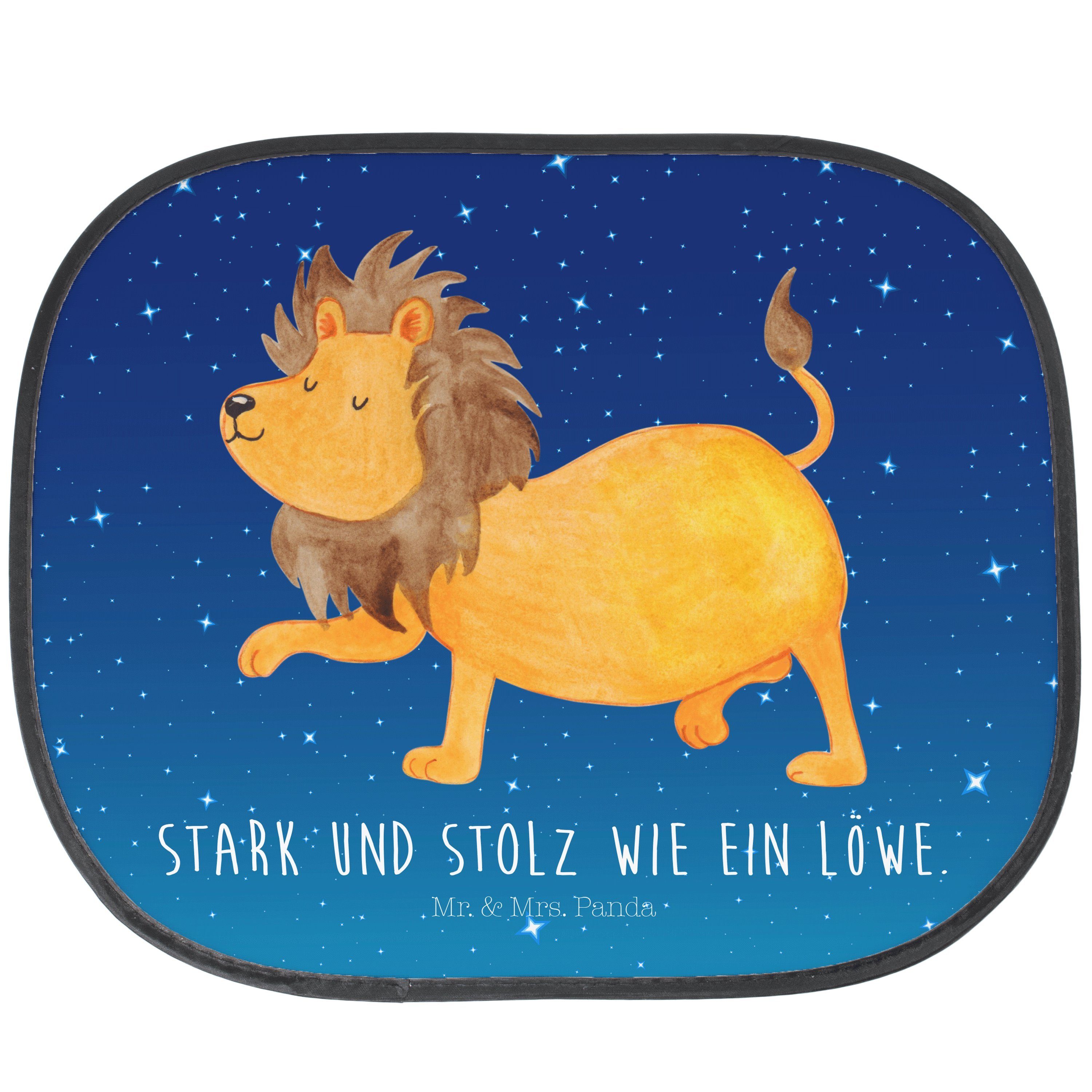 Sonnenschutz Sternzeichen Löwe - Sternenhimmel Blau - Geschenk, Aszendent, Sonnens, Mr. & Mrs. Panda, Seidenmatt