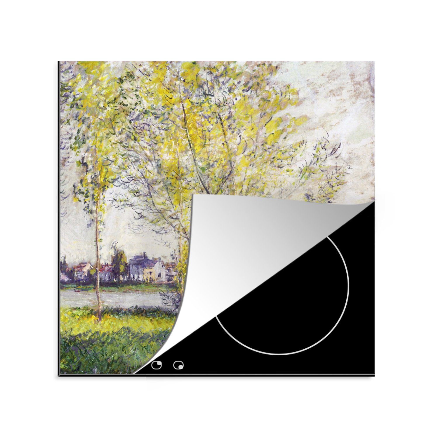 (1 Herdblende-/Abdeckplatte für Monet, küche Die 78x78 Ceranfeldabdeckung, Arbeitsplatte Claude Vinyl, MuchoWow - Weiden tlg), cm,