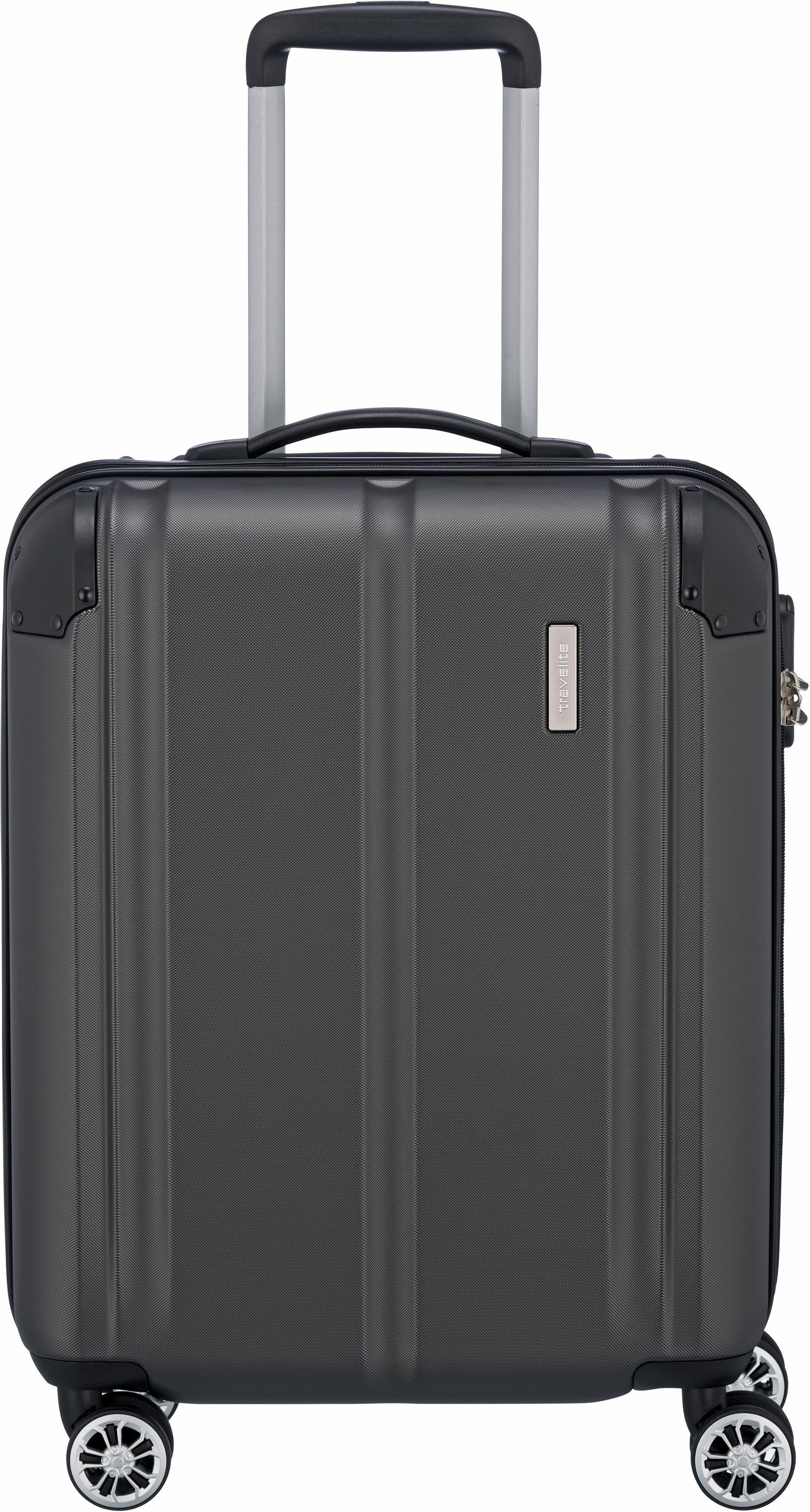 travelite 4 55cm, City, Rollen anthrazit Hartschalen-Trolley