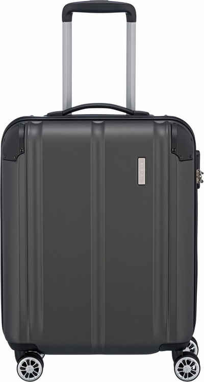 travelite Hartschalen-Trolley City, 55cm, 4 Rollen, Handgepäck-Koffer Reisekoffer Hartschallenkoffer TSA Schloss