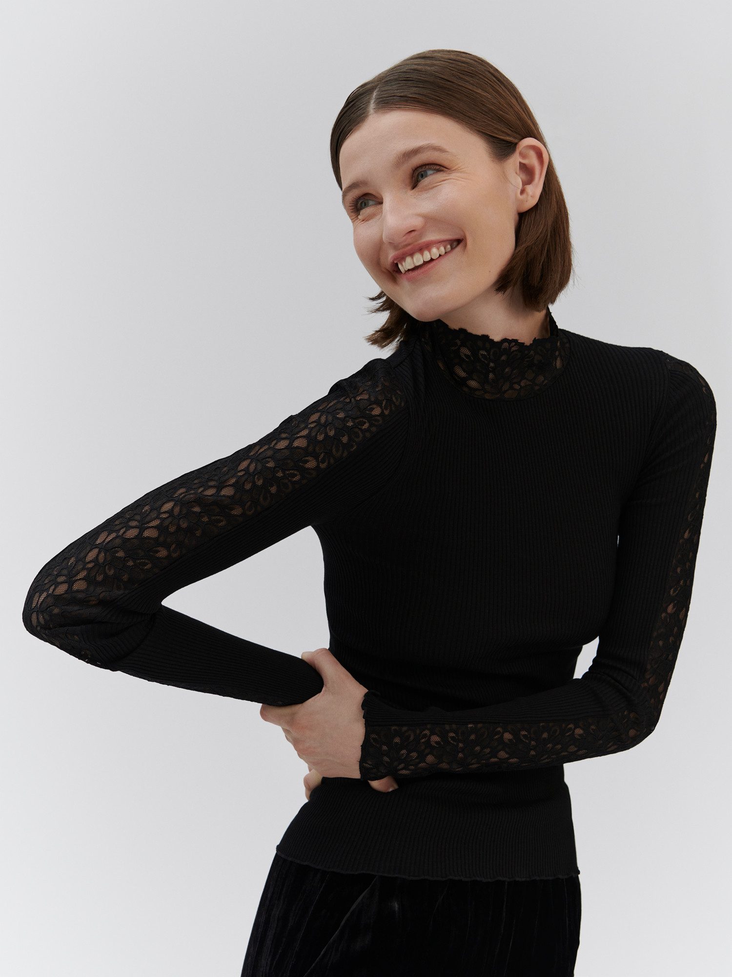 rosemunde Spitzenshirt Beatha lace longsleeve mit Vintage-Spitze, langen Är günstig online kaufen