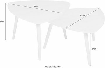 PRO Line Satztisch (Set), Massivholz Buche, Platte Holz, Couchtische in unterschiedlichen Höhen