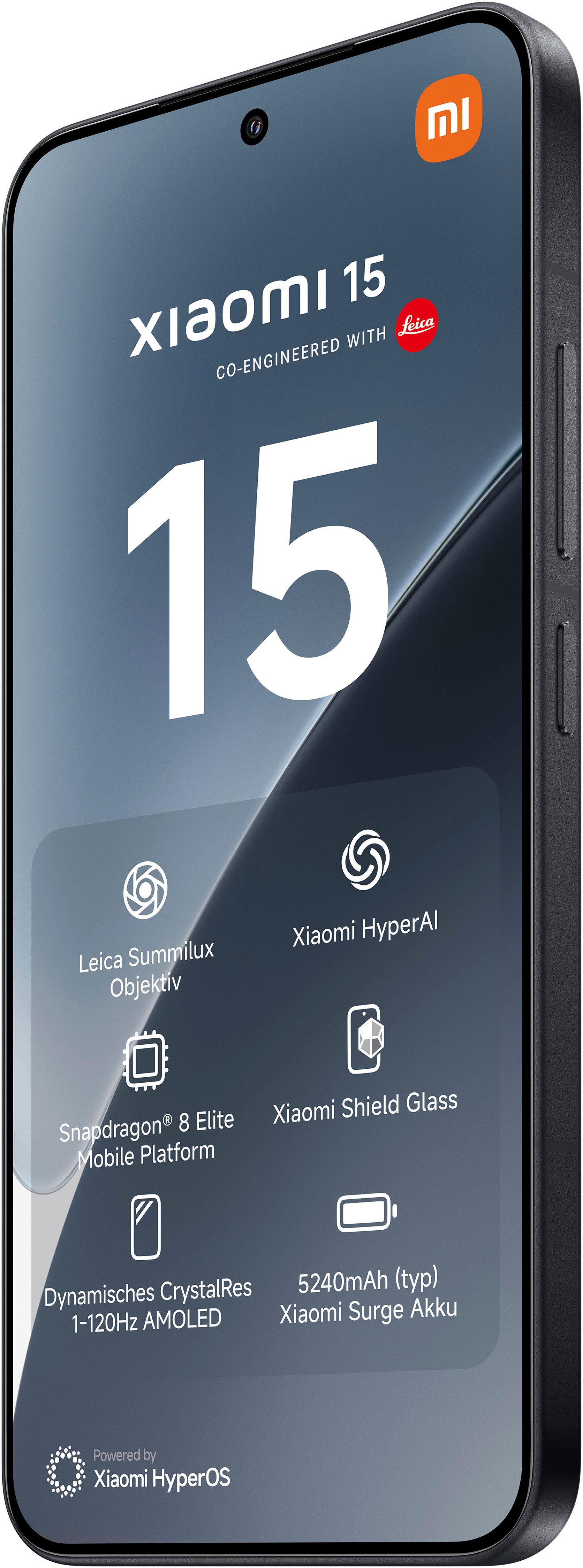 Xiaomi 15 12+512GB Smartphone (16,15 cm/6,36 Zoll, 512 GB Speicherplatz, 50 MP Kamera) schwarz
