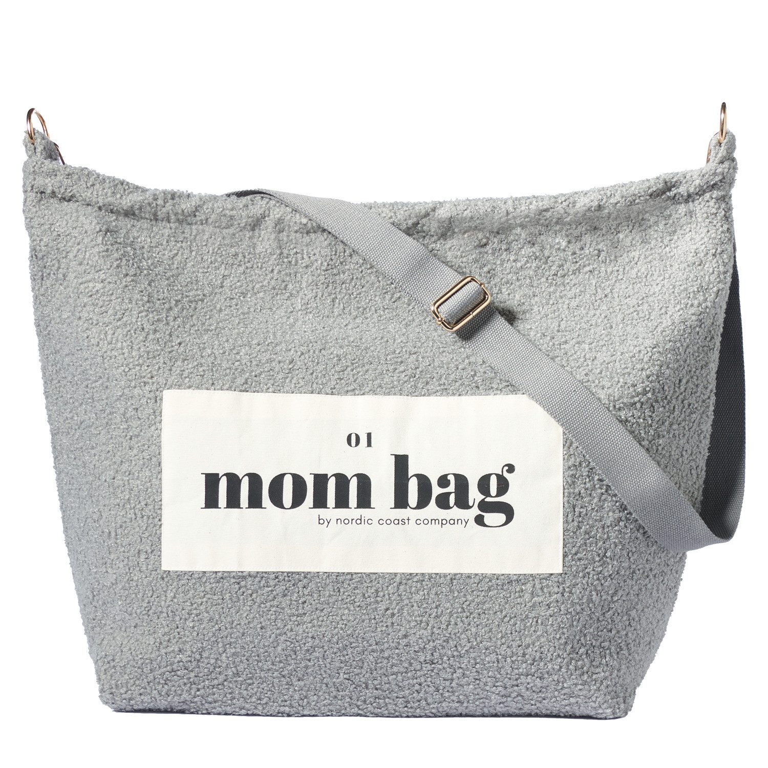 Nordic Coast Company Wickeltasche Mom Bag Shopper Bag Kinderwagentasche Teddy Bouclé